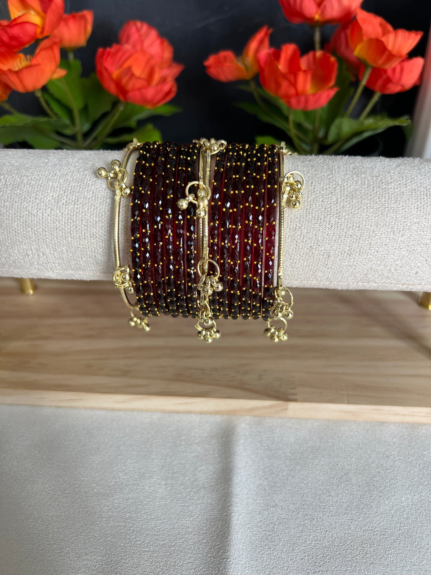 Maroon Kashmiri bangles