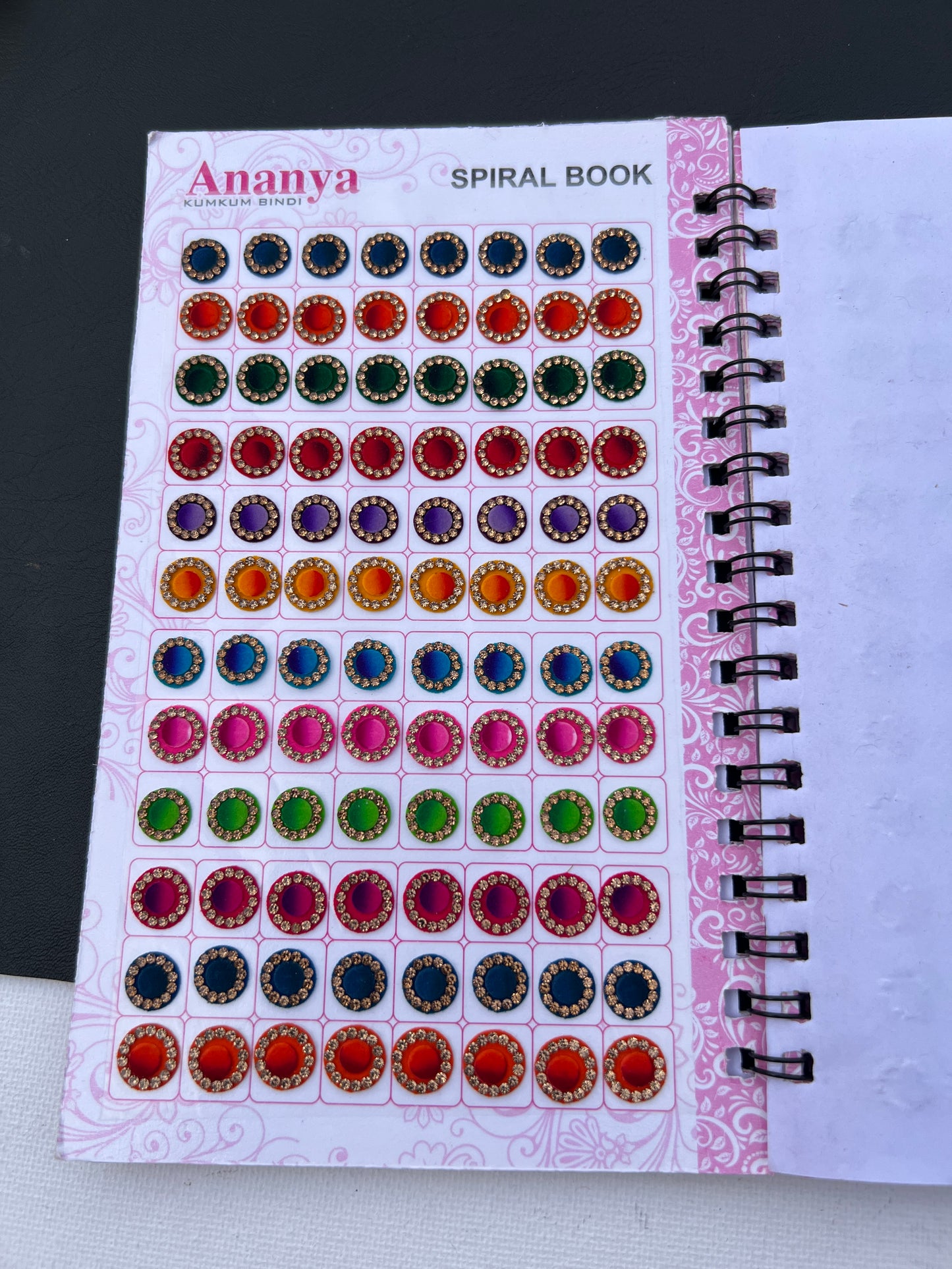 Border stone multi colour bindi book (960 bindi)