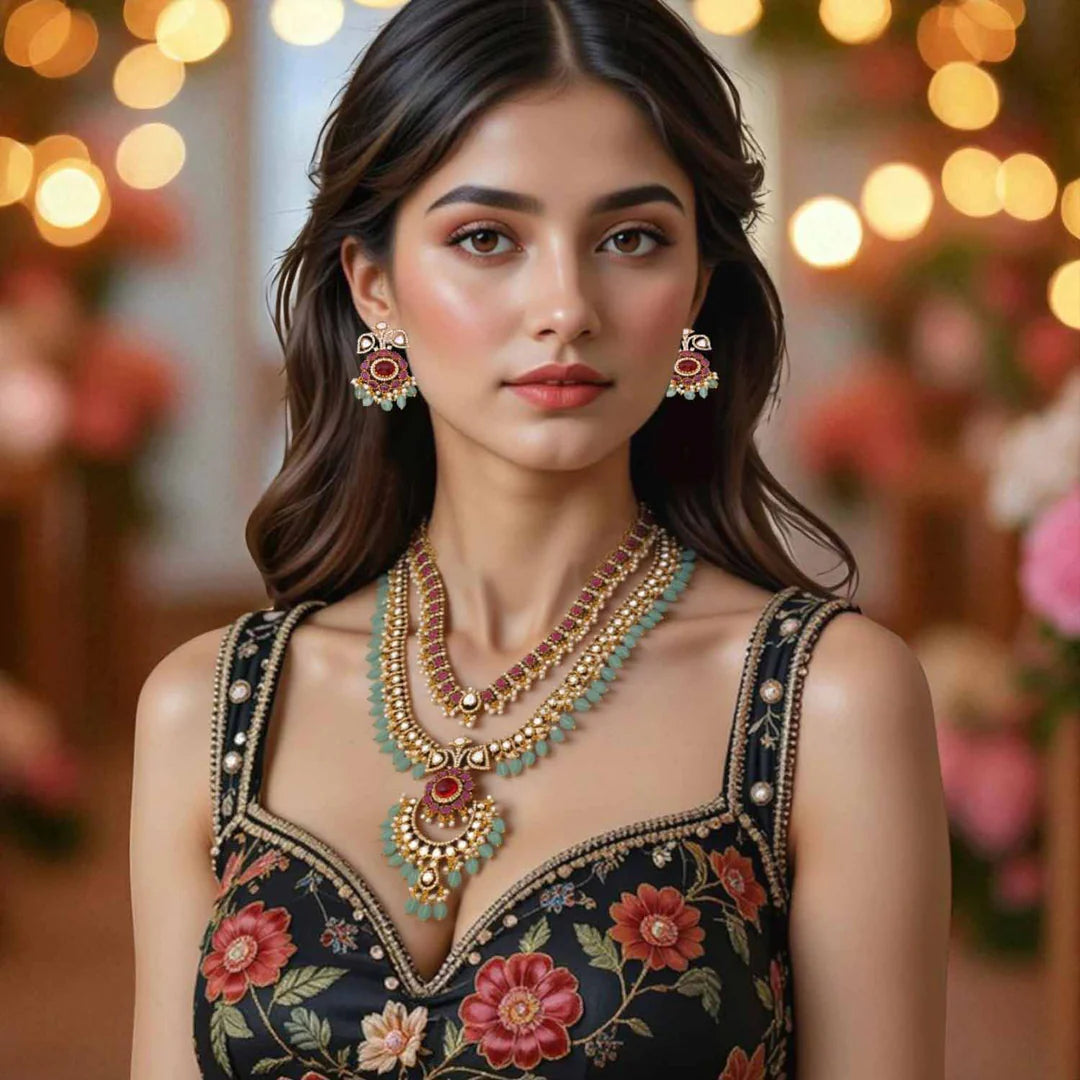 Sravya Pearl Victorian
Necklace Set