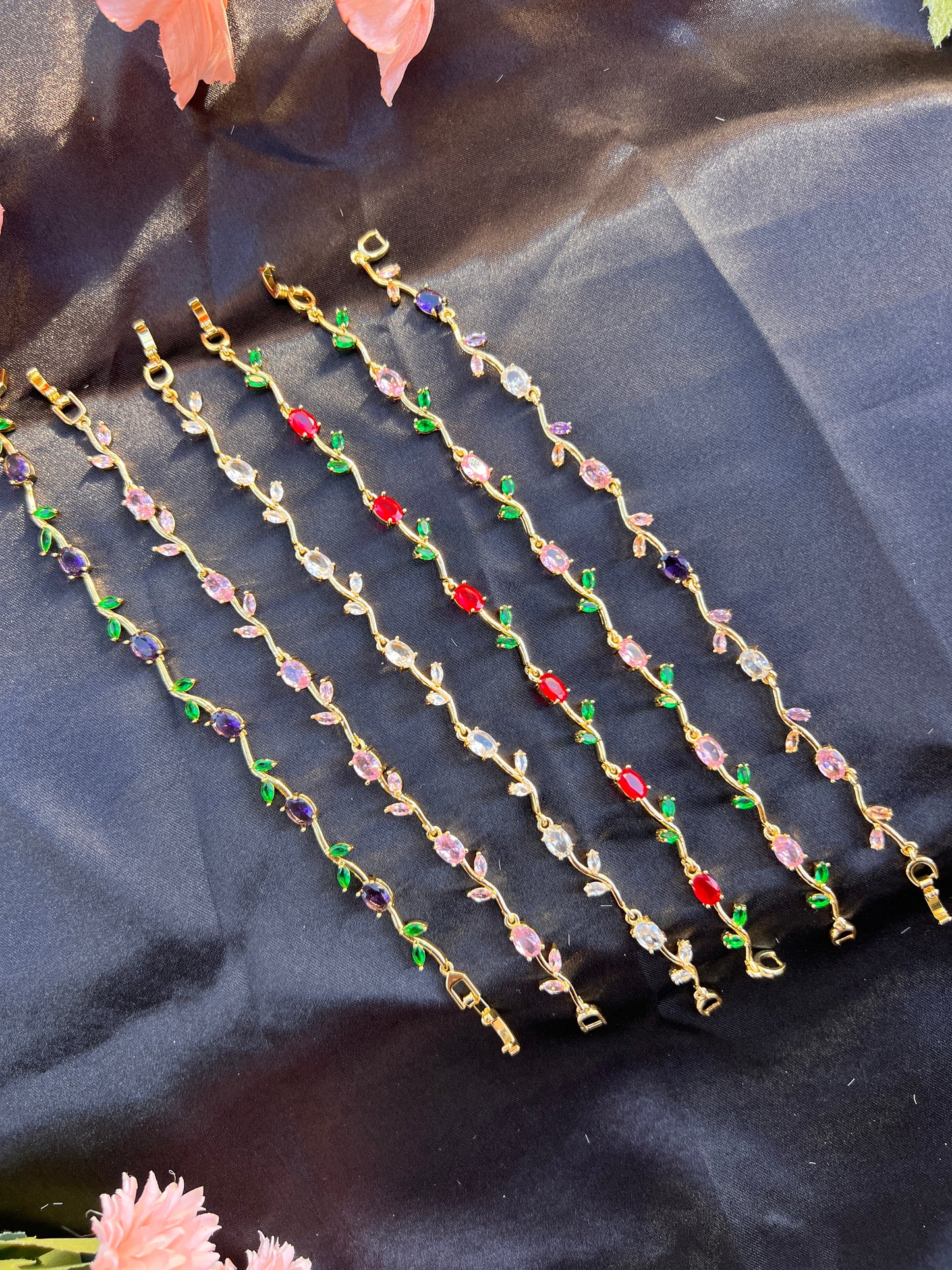 🌷 Stainless Steel Tulip & Floral Vine Bracelets