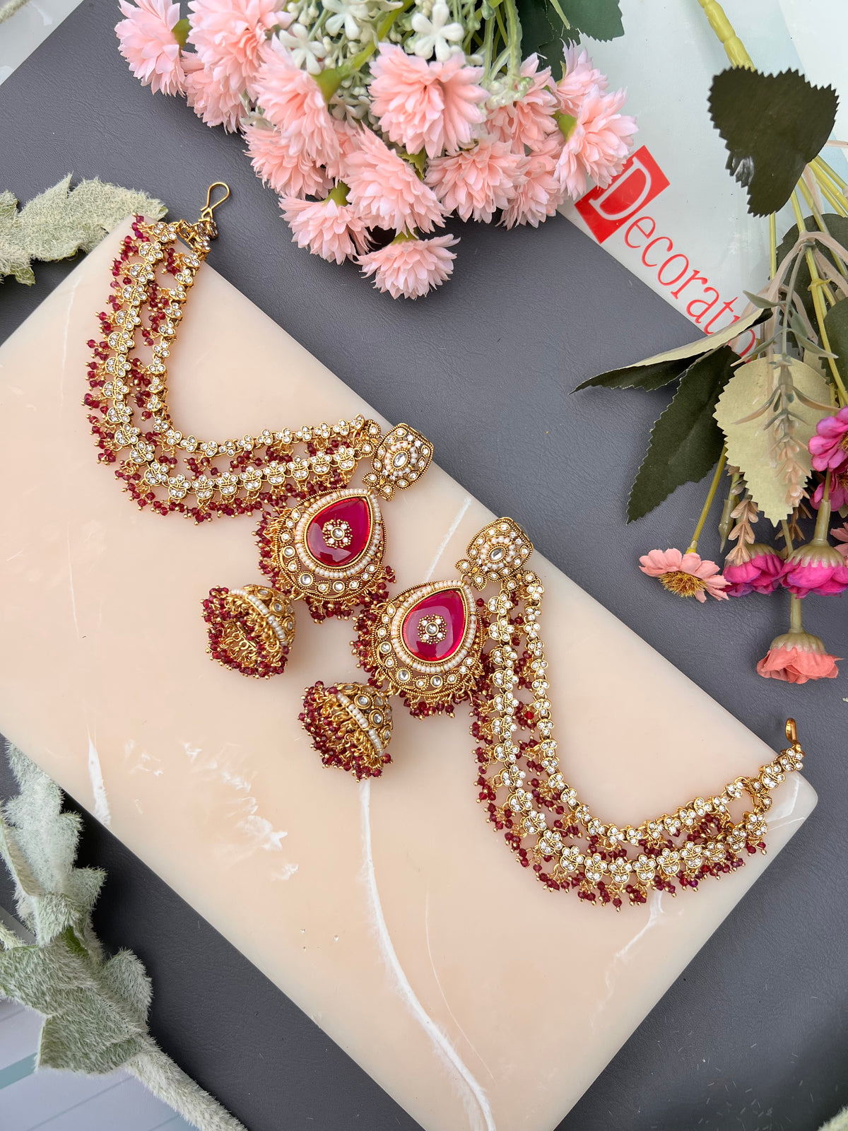 Navya Jhumki Earrings With Ear Chain