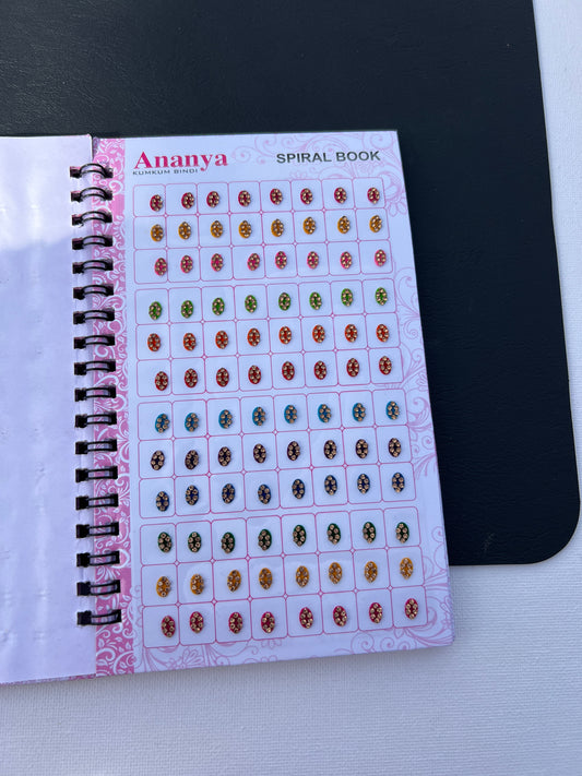 Multi Color Bindi Book with Stone Border Style(960 bindi)