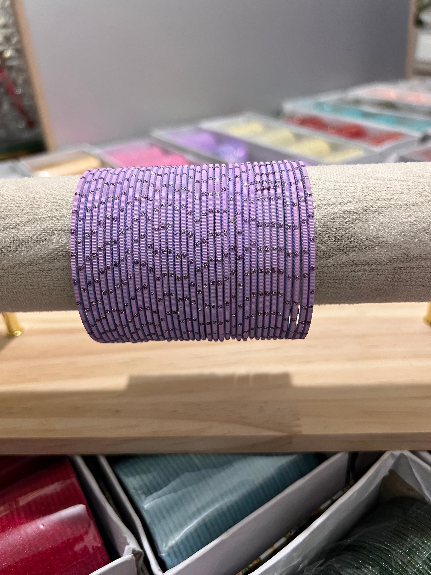 Lavender metal bangles