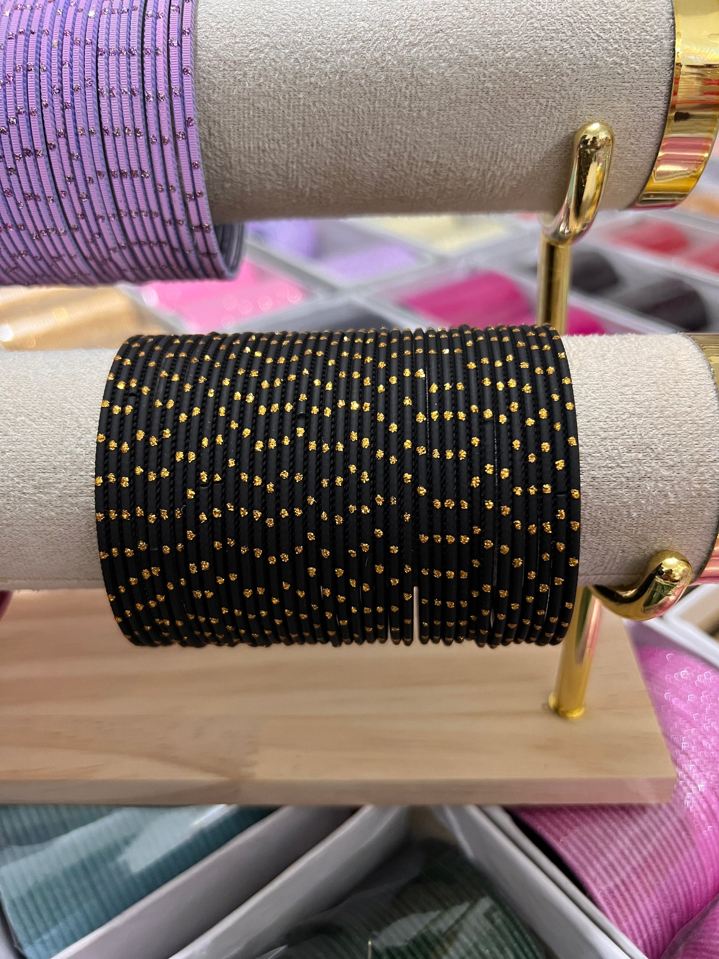 Black metal bangles