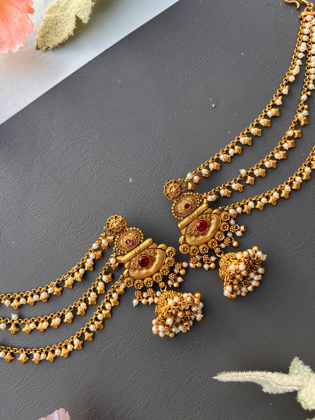 Roohani earrings with ear chains