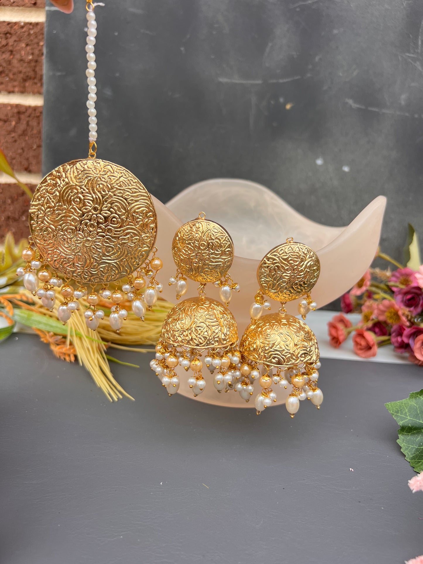 Sunakhi Jhumka tikka set
