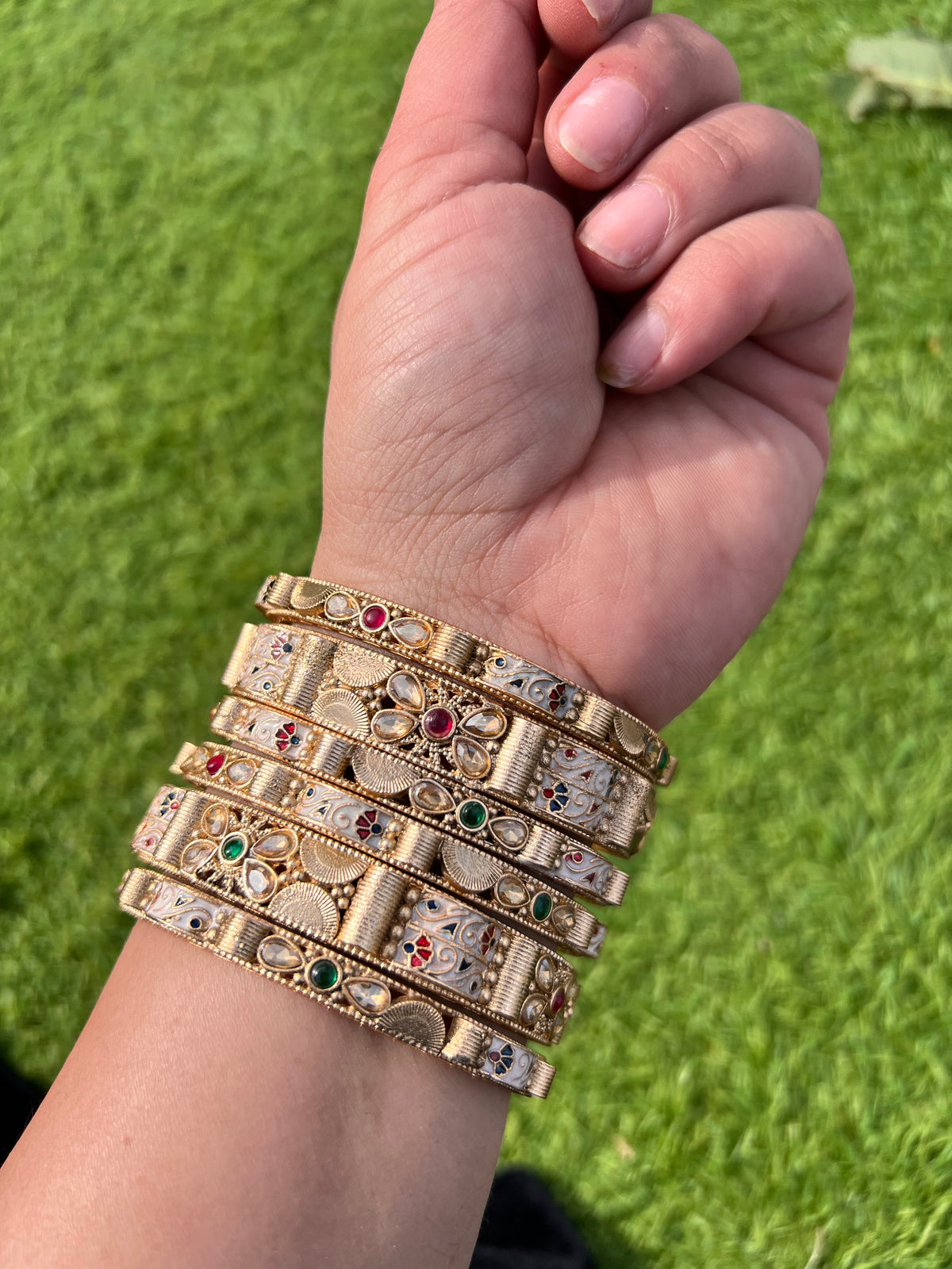 Mehreen gold plated bangles set