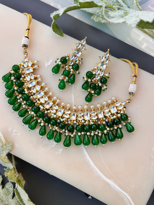 Trasha Paachi kundan necklace set