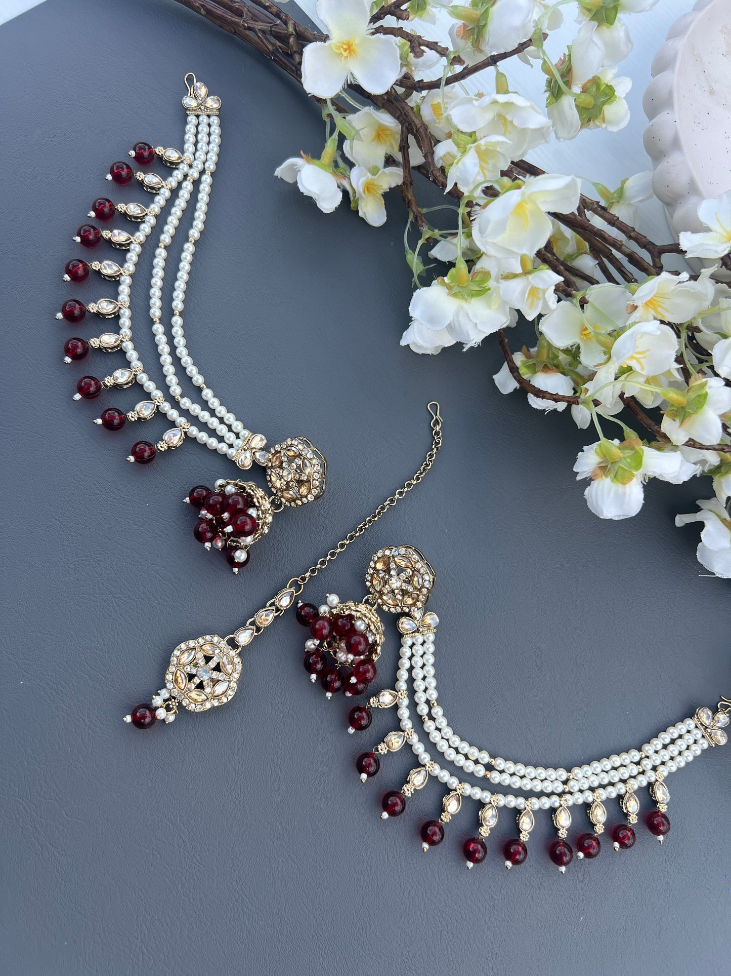 Sanvika jhumki with ear chains