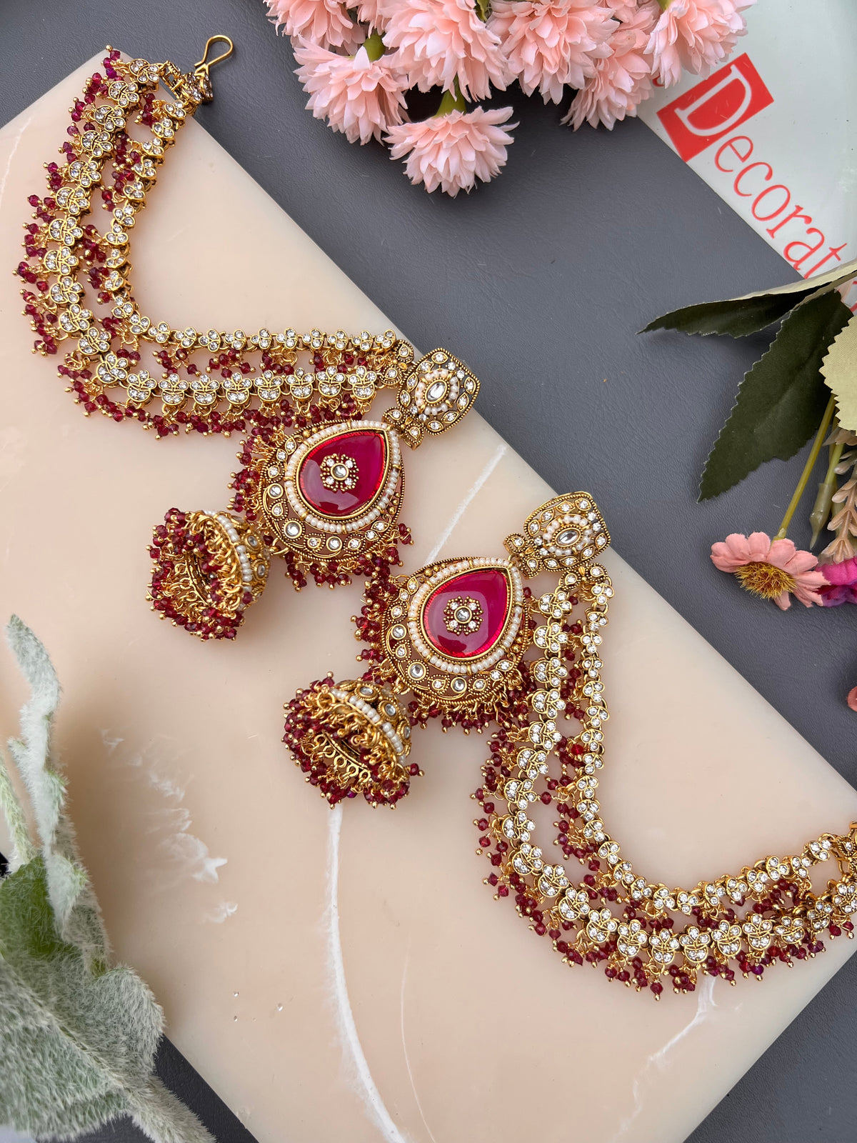 Navya Jhumki Earrings With Ear Chain