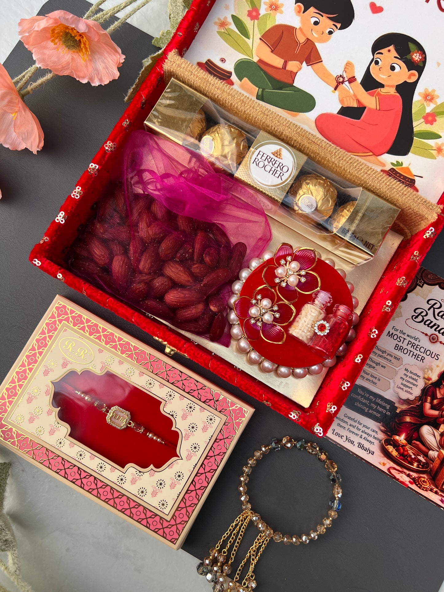 Premium Brother bhabi Rakhi hamper ( 2 Rakhi)