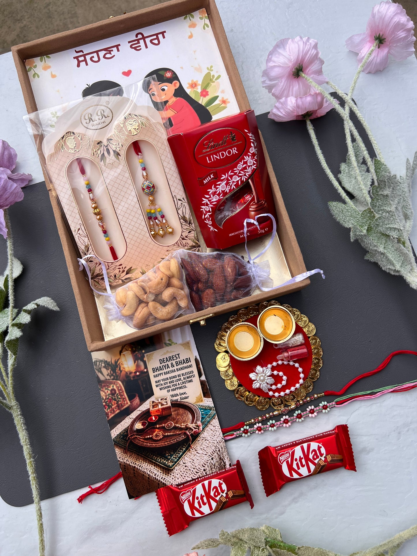 Premium brothes & bhabi hamper ( 2 Rakhi 2 thread)