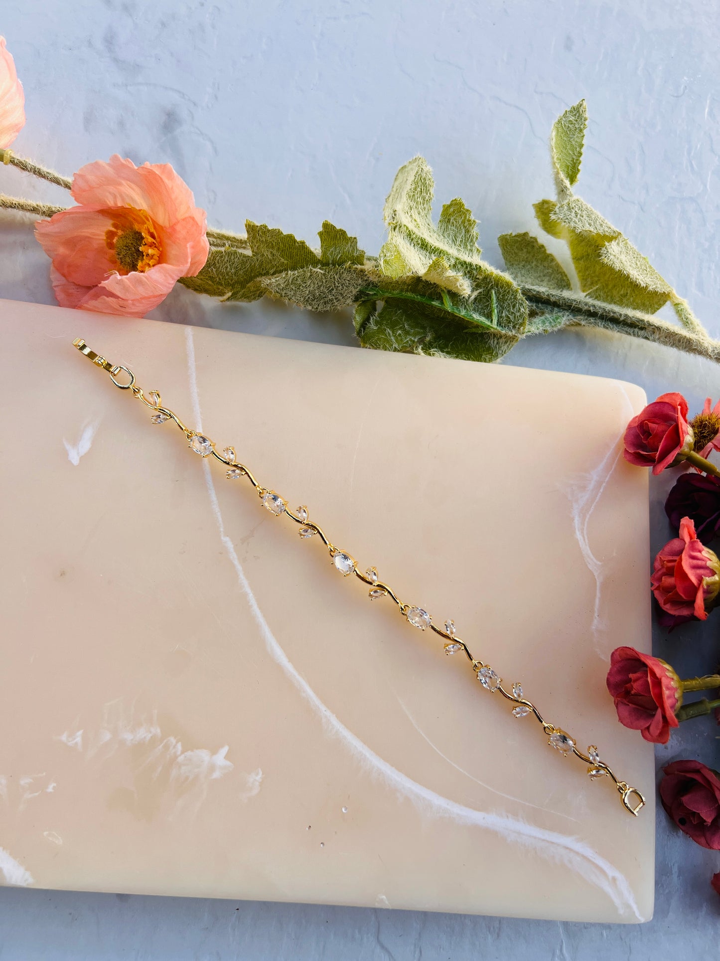 🌷 Stainless Steel Tulip & Floral Vine Bracelets