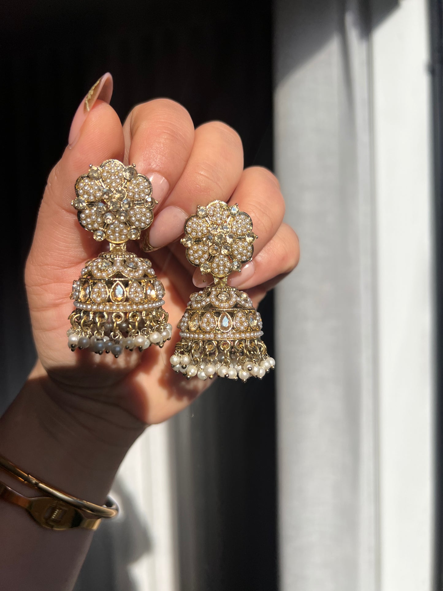Seema polki jhumki earrings
