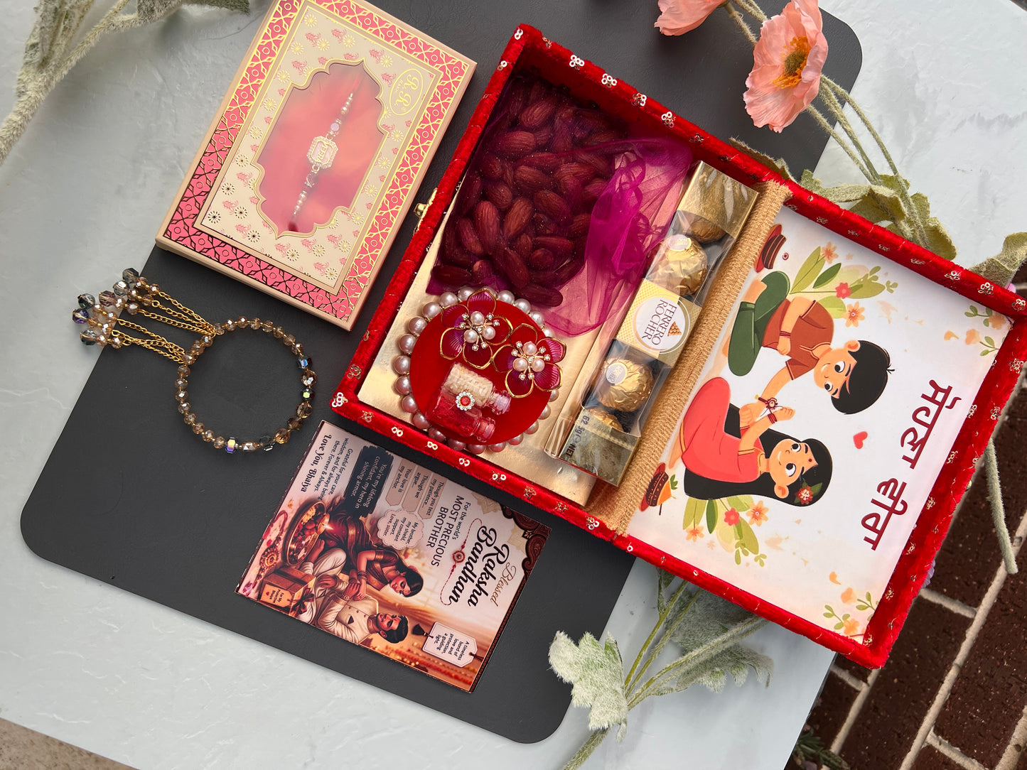 Premium Brother bhabi Rakhi hamper ( 2 Rakhi)