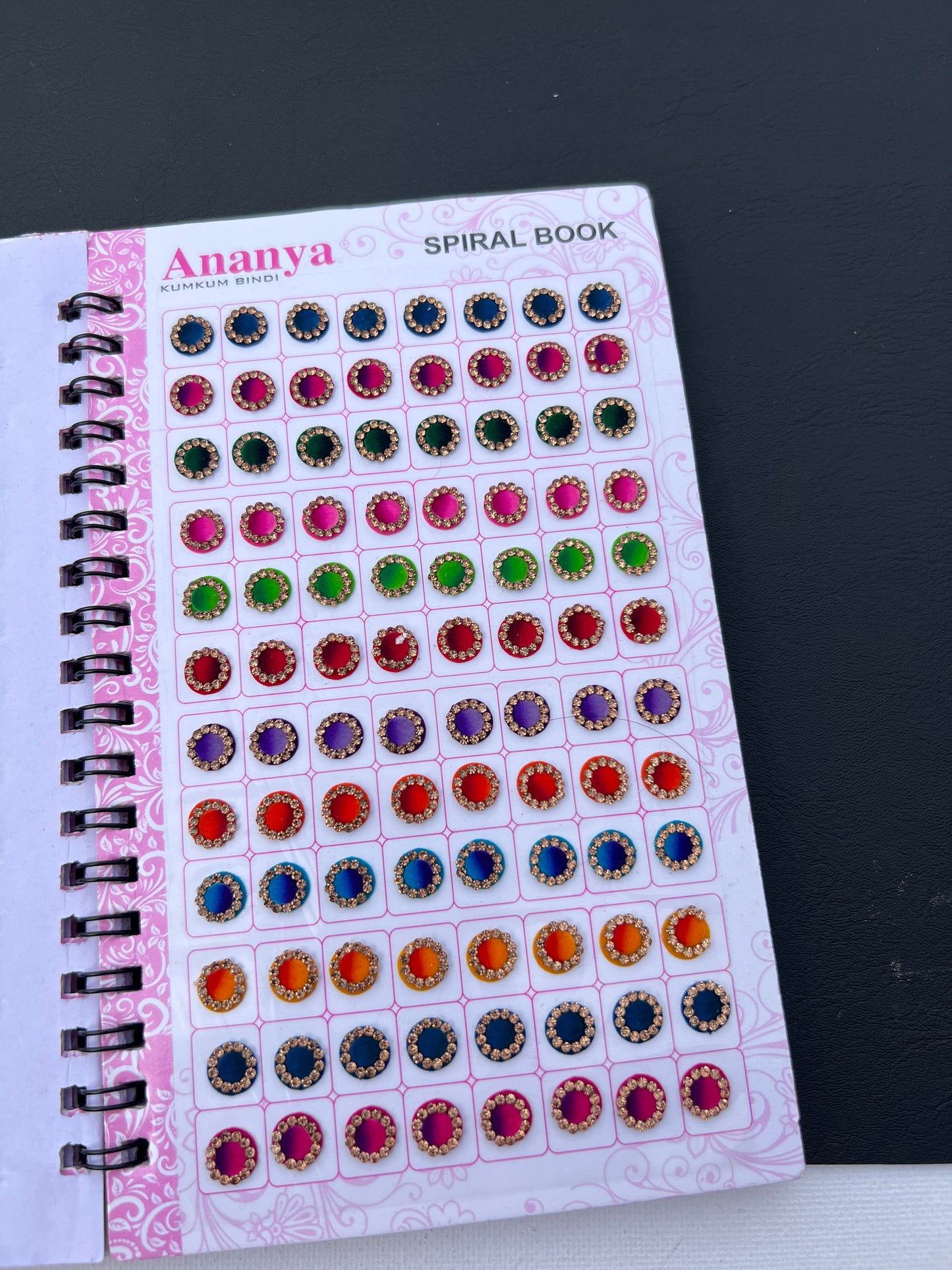 Border stone multi colour bindi book (960 bindi)