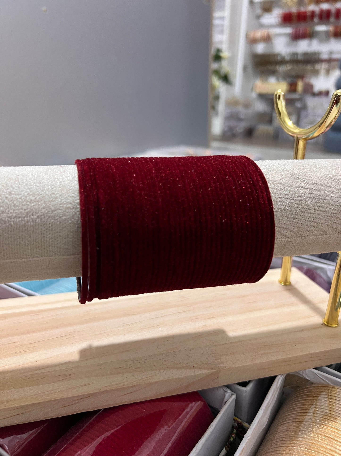 Maroon velvet bangles