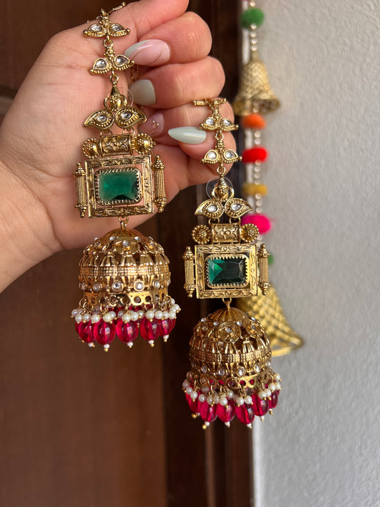 The Royal Mayura Oversized
Statement Jhumkas