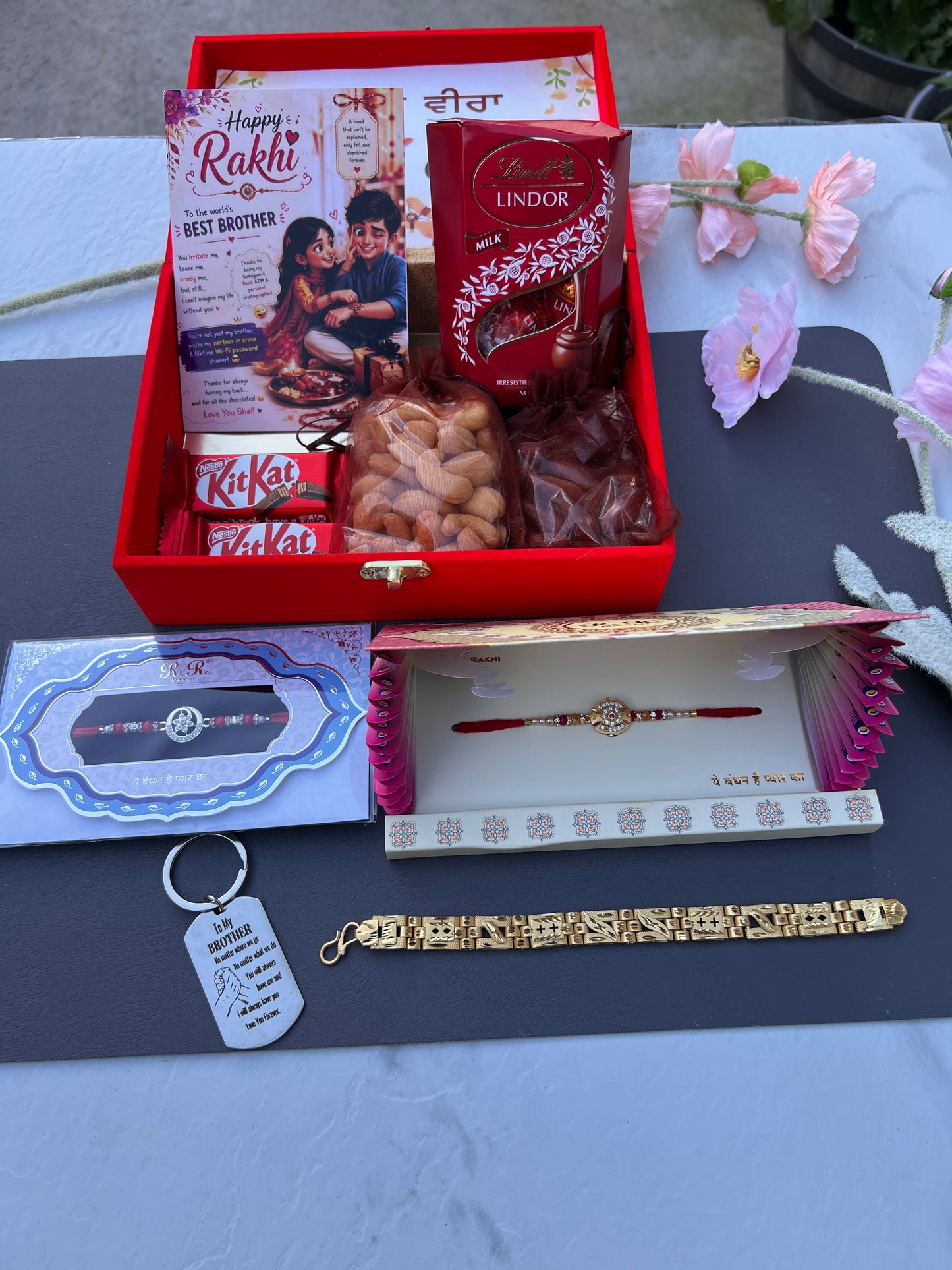 Luxurious sweet brother Rakhi hamper for brother with gifts