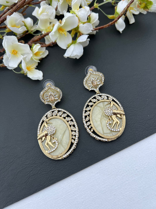 White Zercon earrings