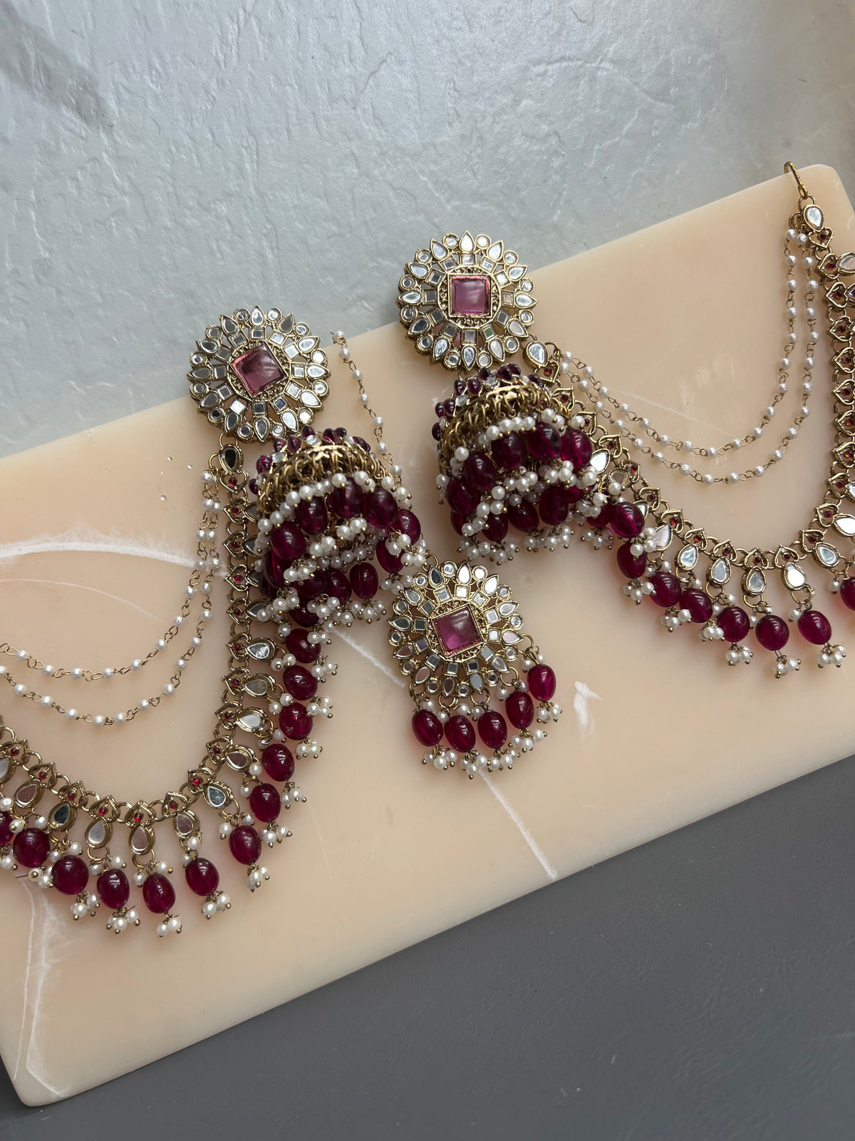 Aakriti Jhumki Earrings with Ear Chain