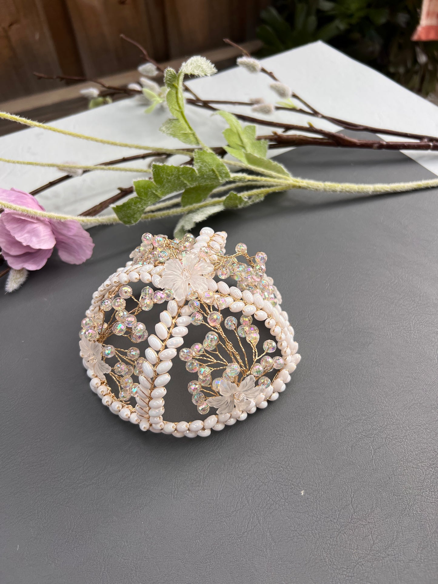 Royal Pearl & Crystal Juda Cover / Hair Ring