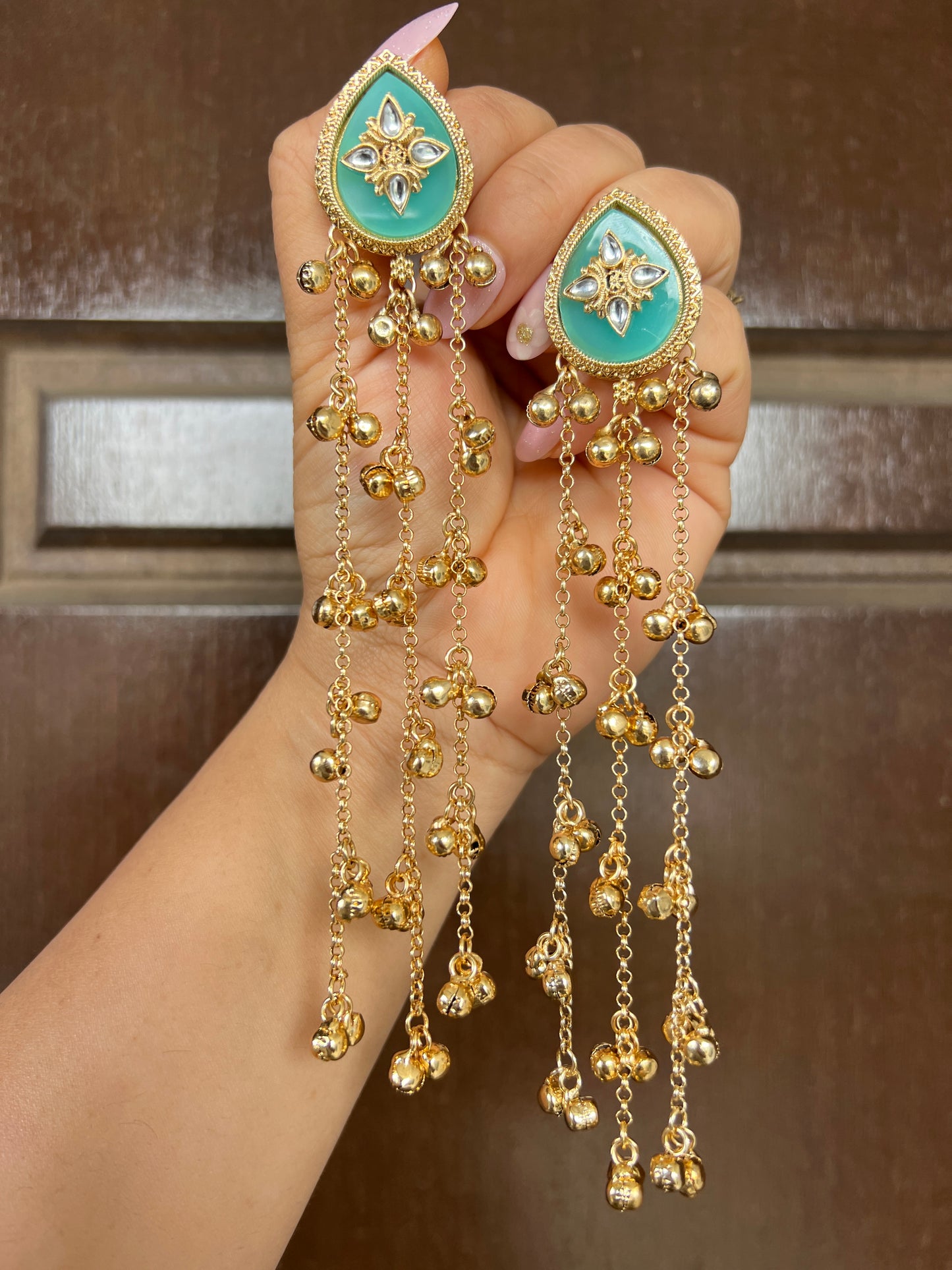 Mitanshi long Kashmiri earrings