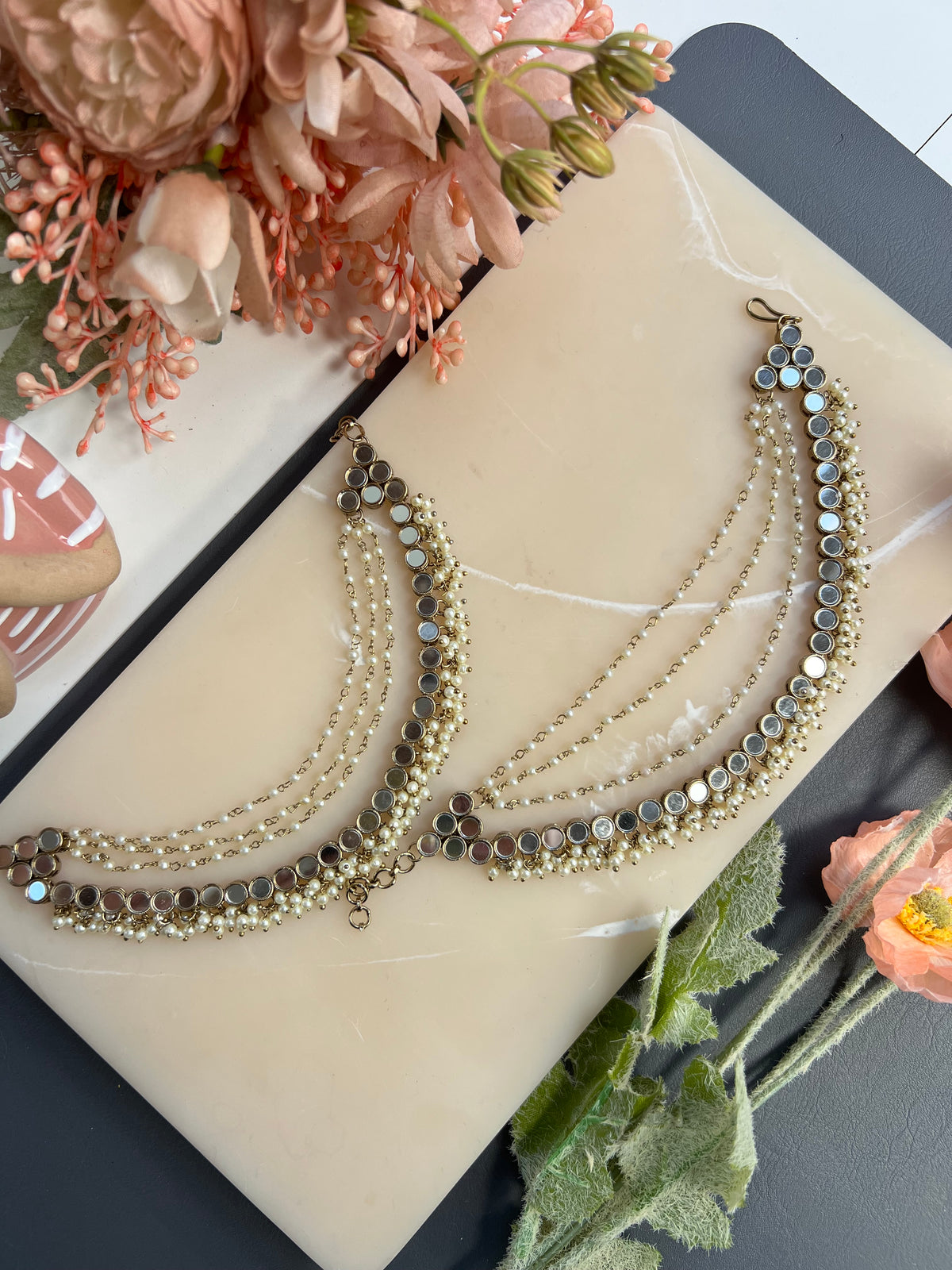 Keesha mirror ear chains