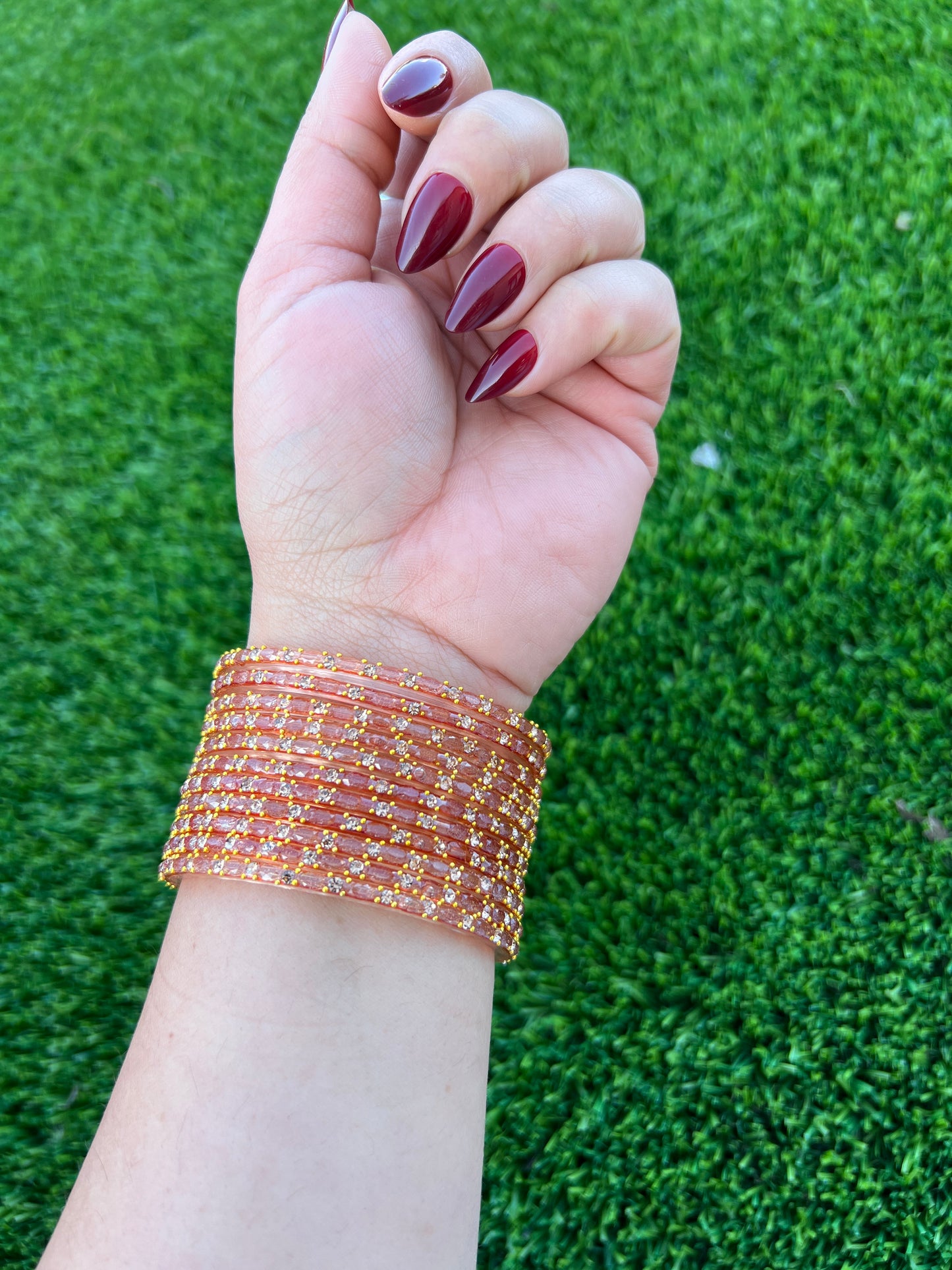 Golden glass bangles