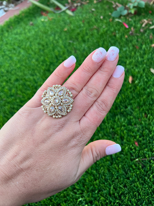 Golden polki ring