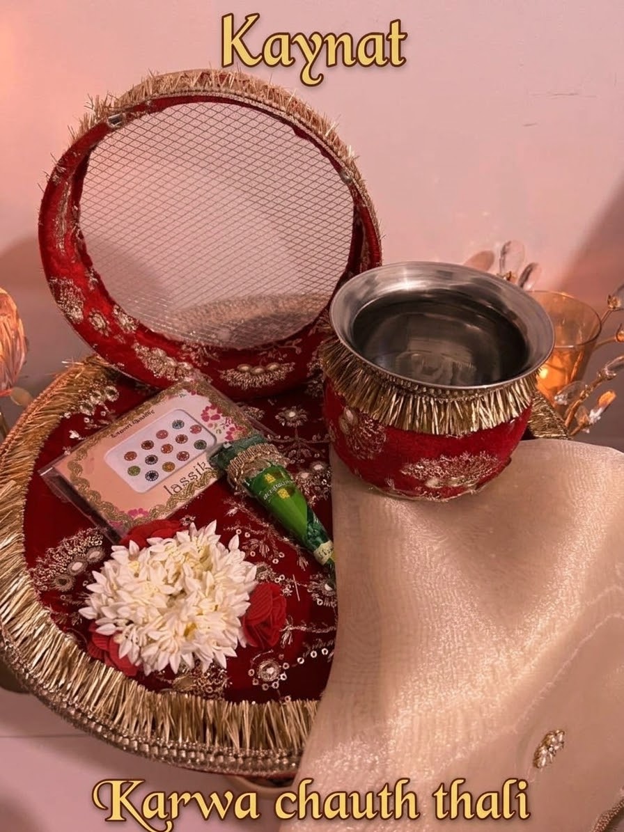 Kaynat embroidered Karwa chauth thali set
