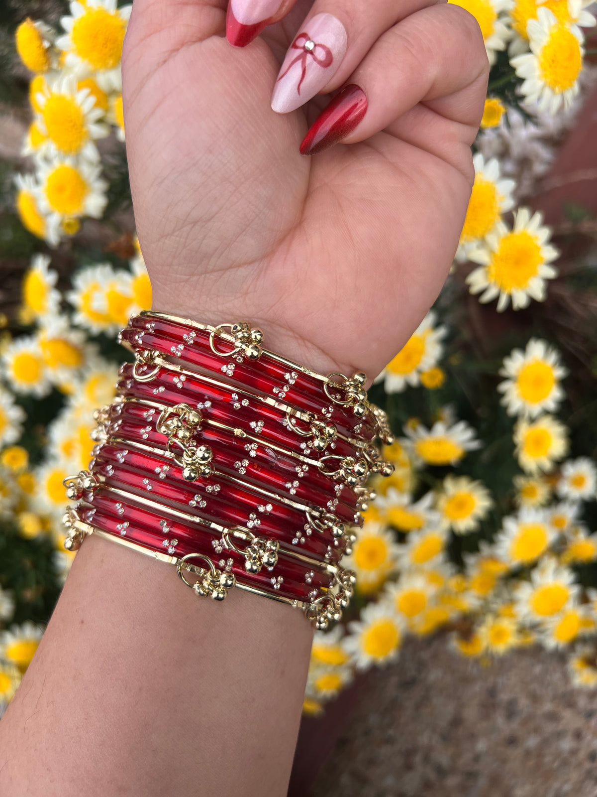 Red Kashmiri bangles