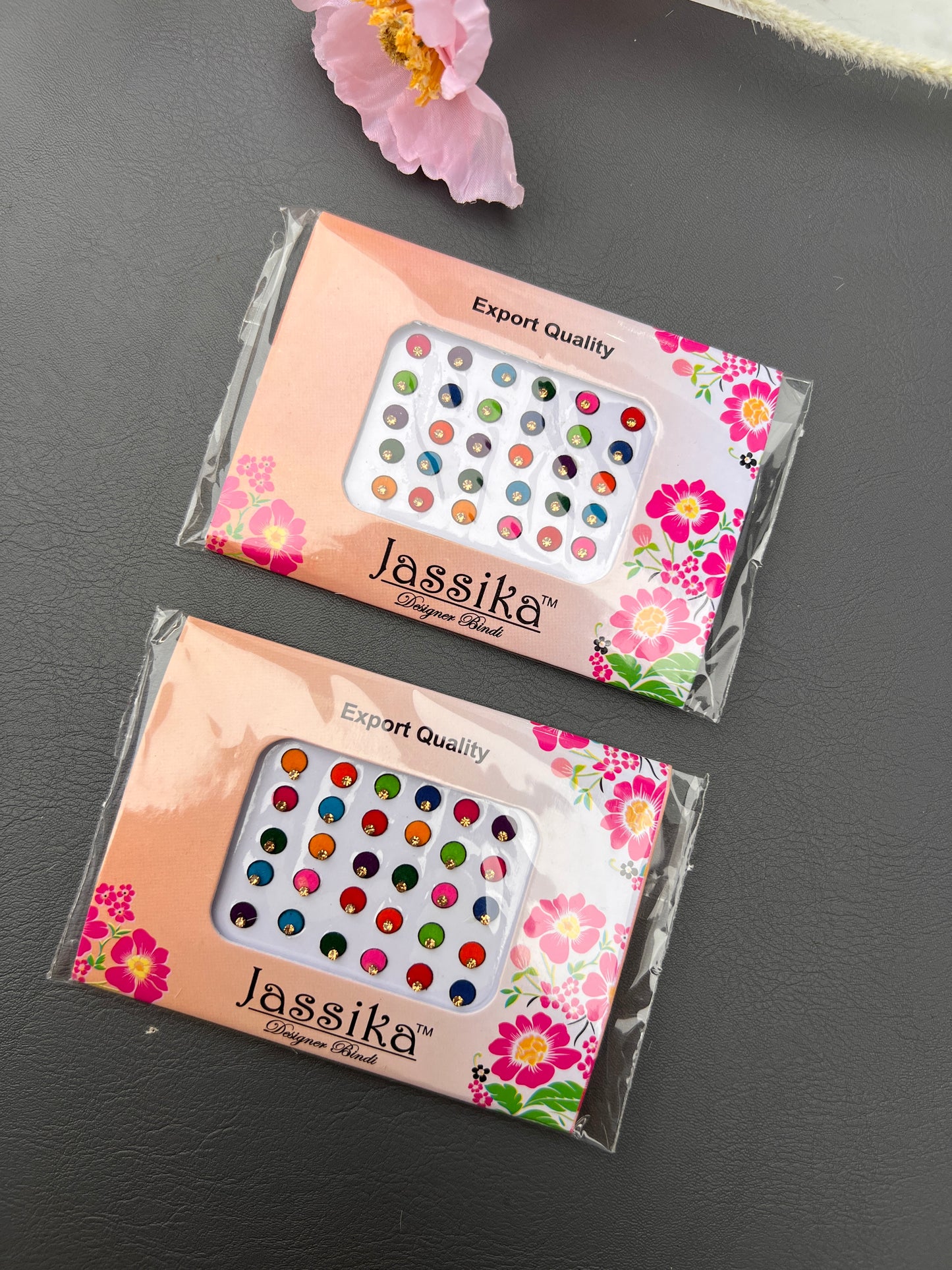 Jassika Premium Multi-Color Single Stone Bindi Cards – 30 Pack