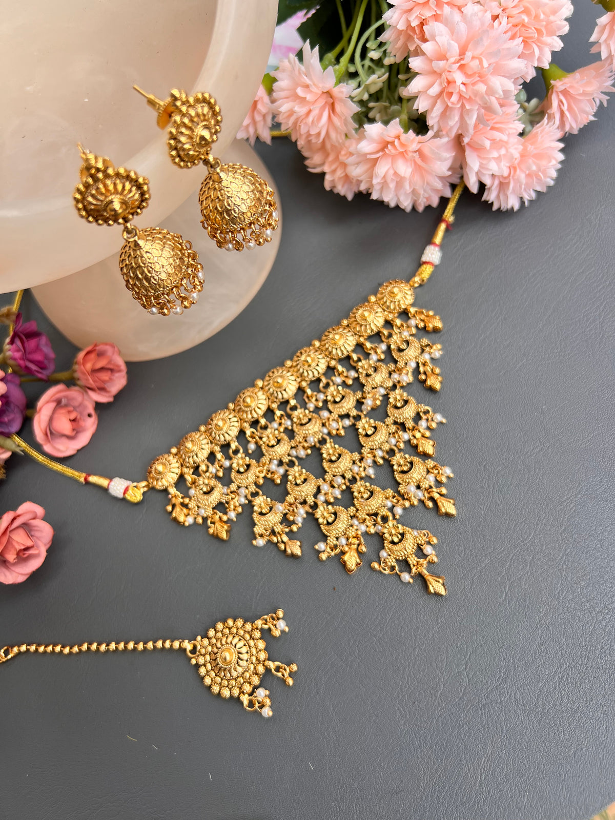Sahiba gold plated choker set