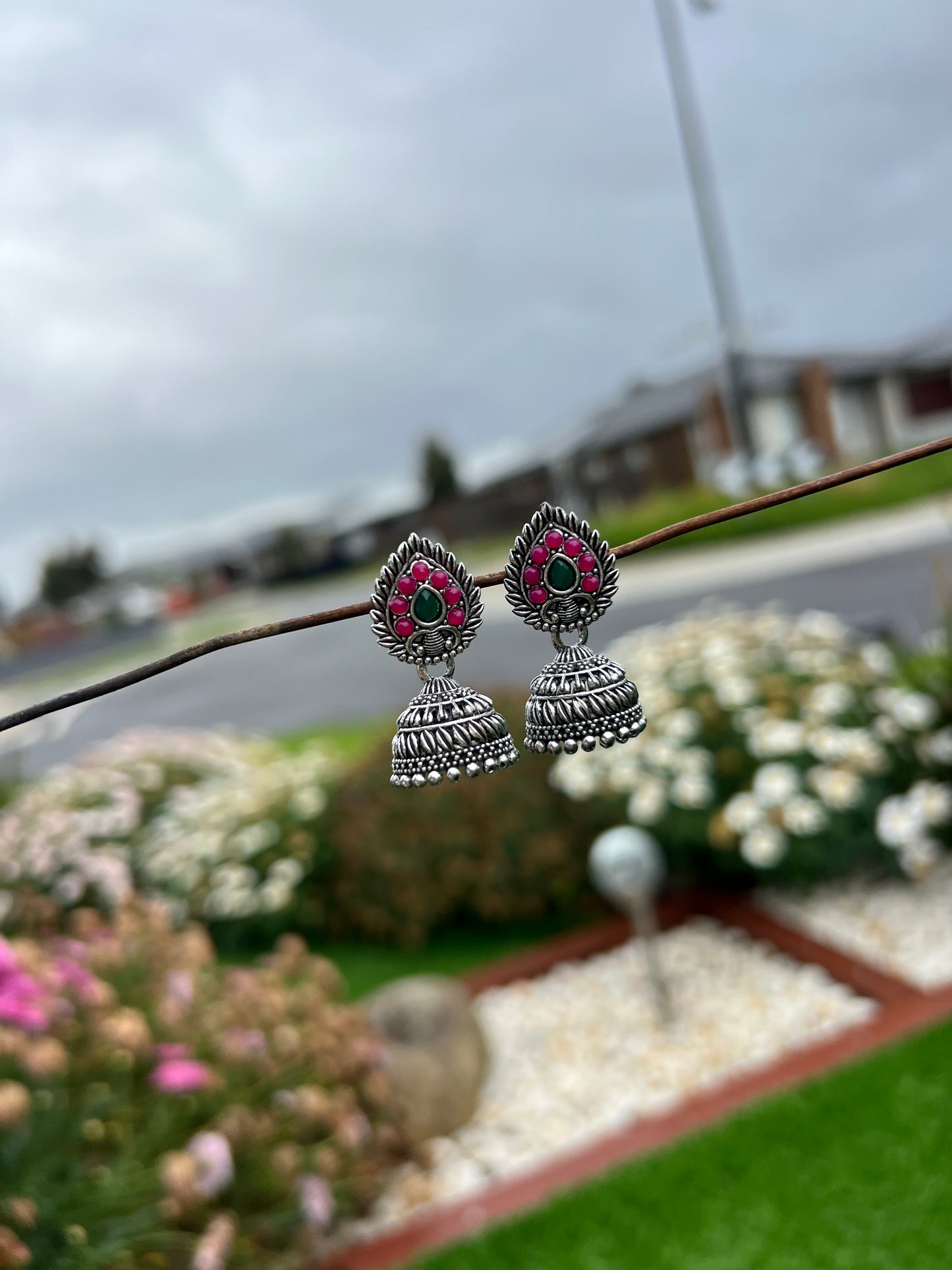 Small oxidise jhumki