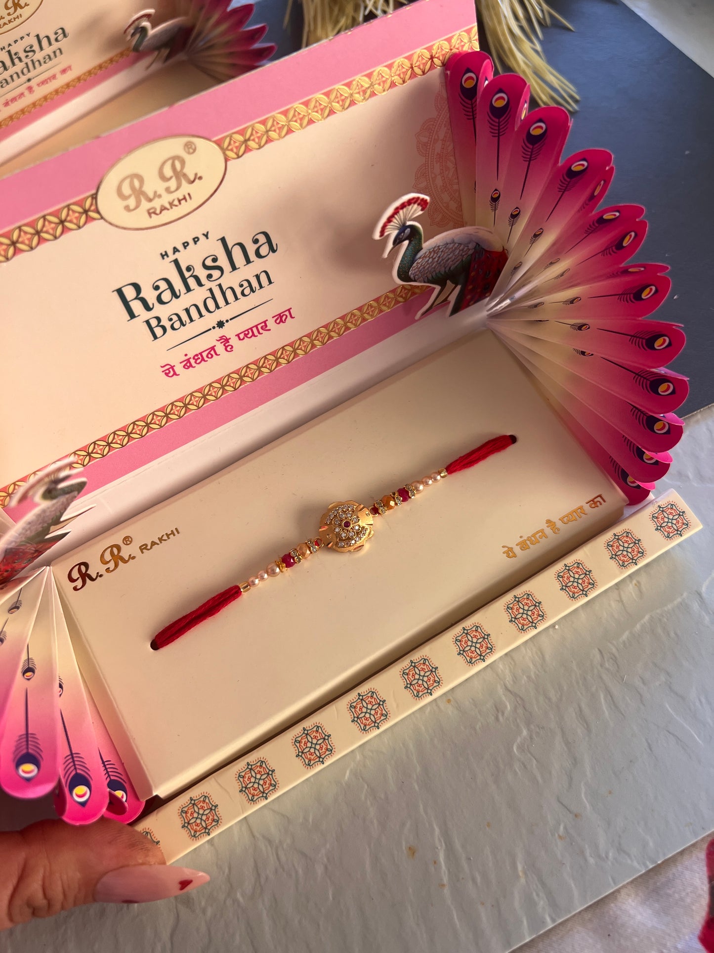 Luxury packing gold plated rakhi