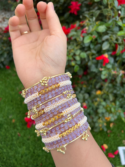 Indivara Lilac Kashmiri bangles set