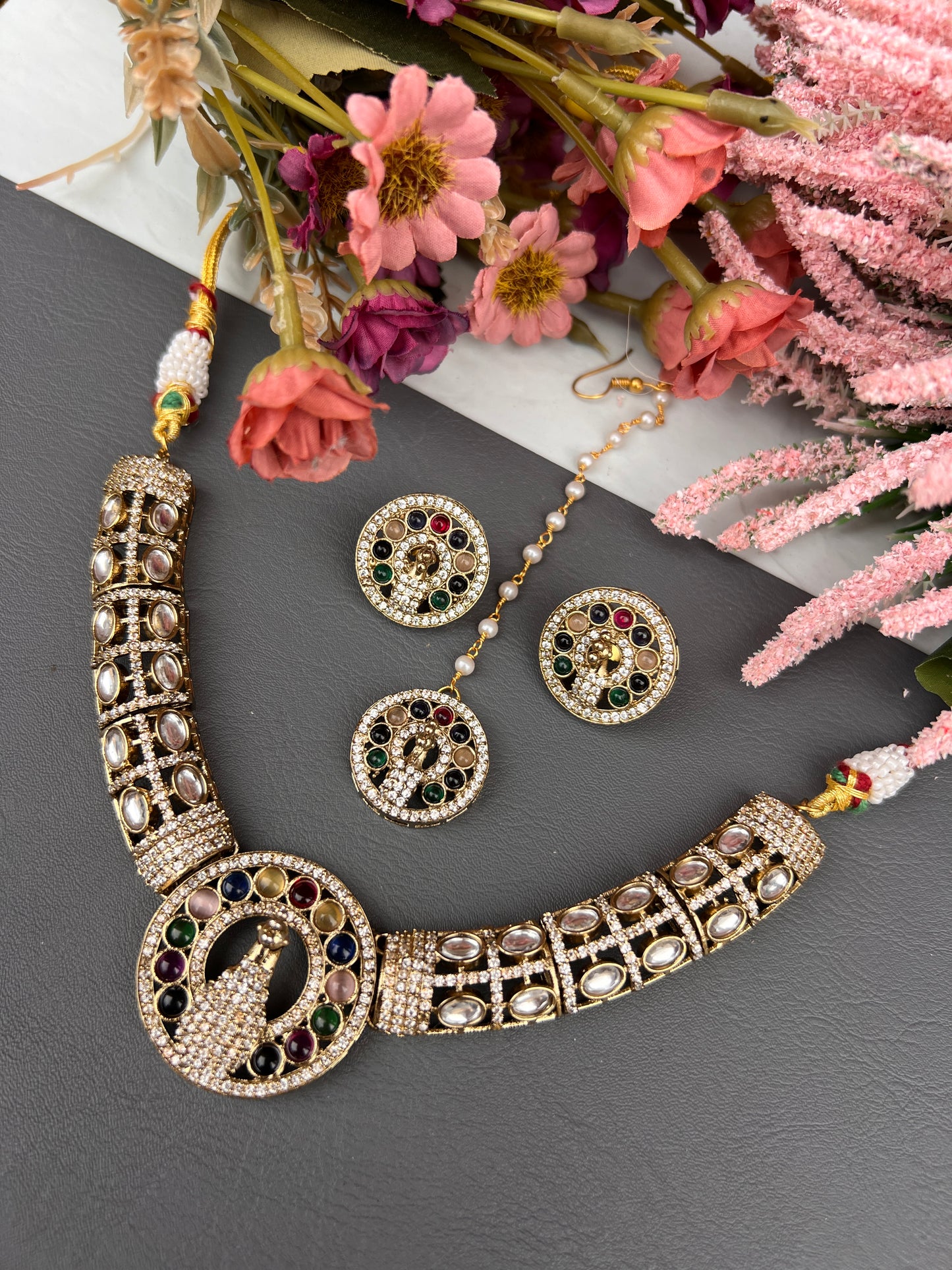 The Apsara Navratan necklace set