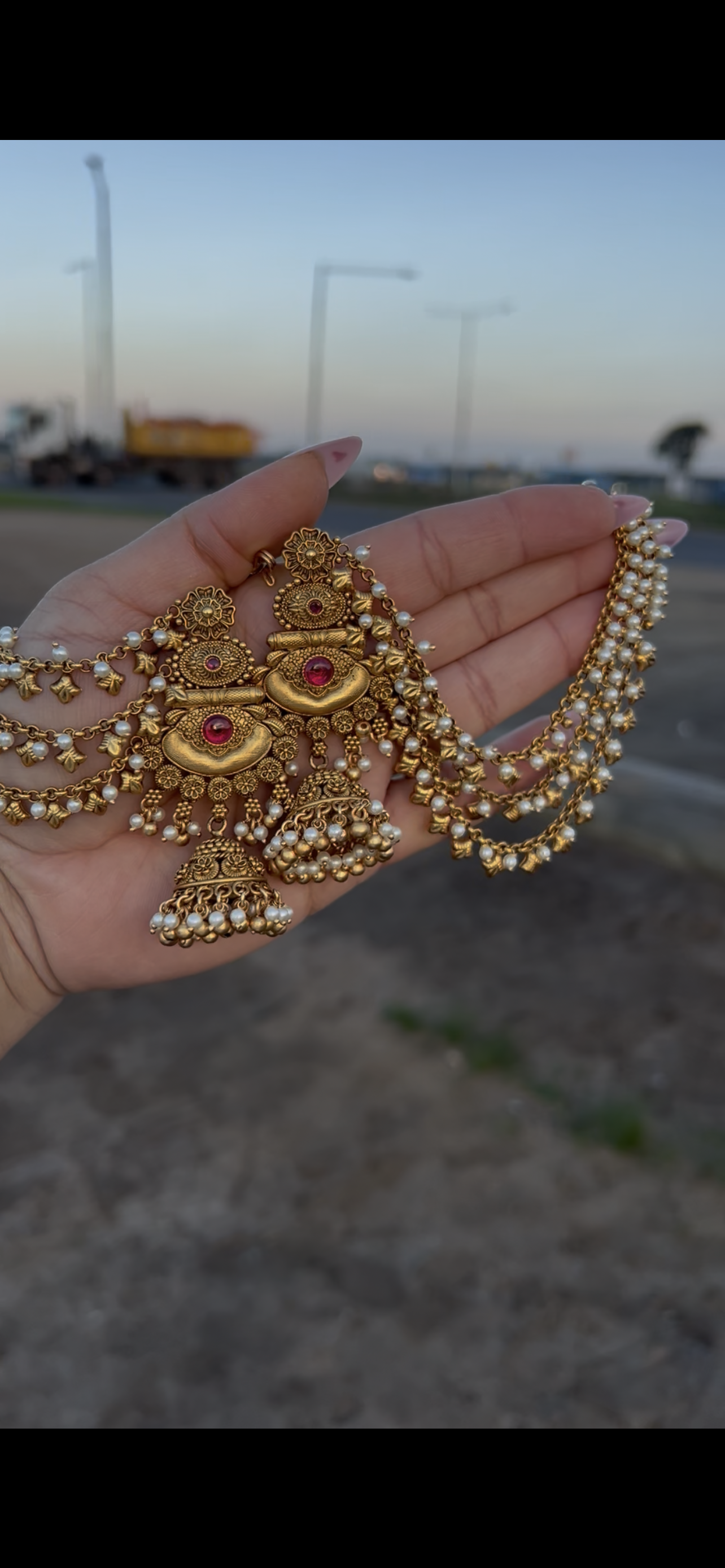 Roohani earrings with ear chains