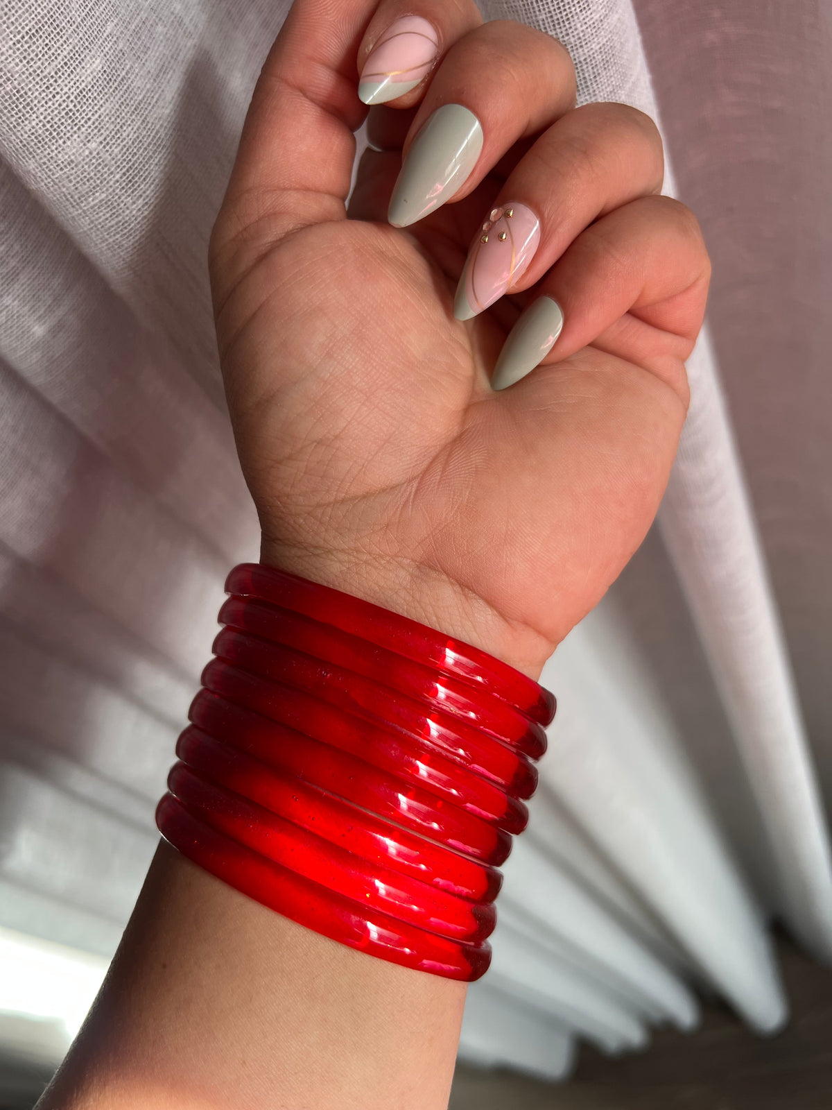 Red jelly bangles