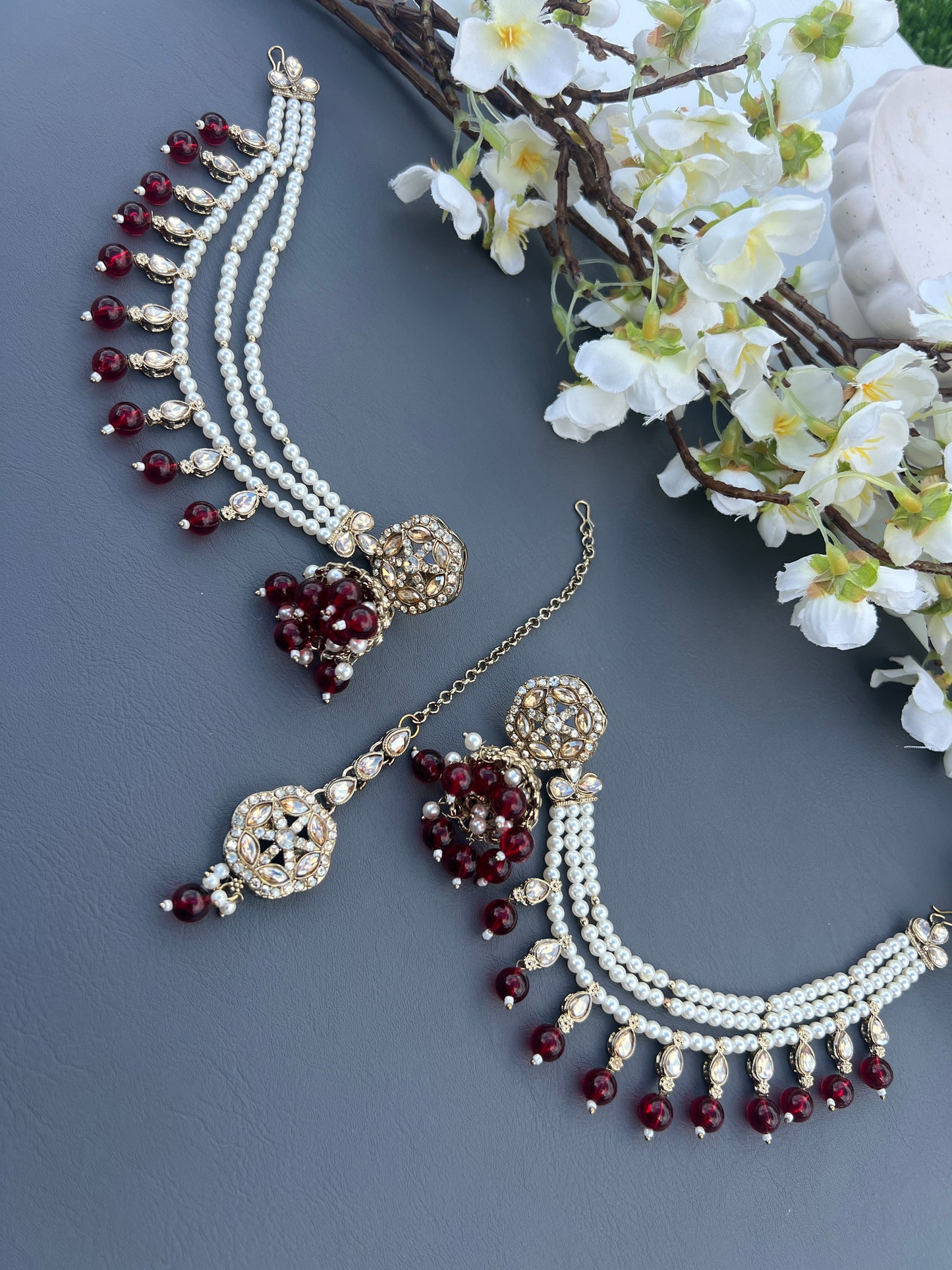 Sanvika jhumki with ear chains