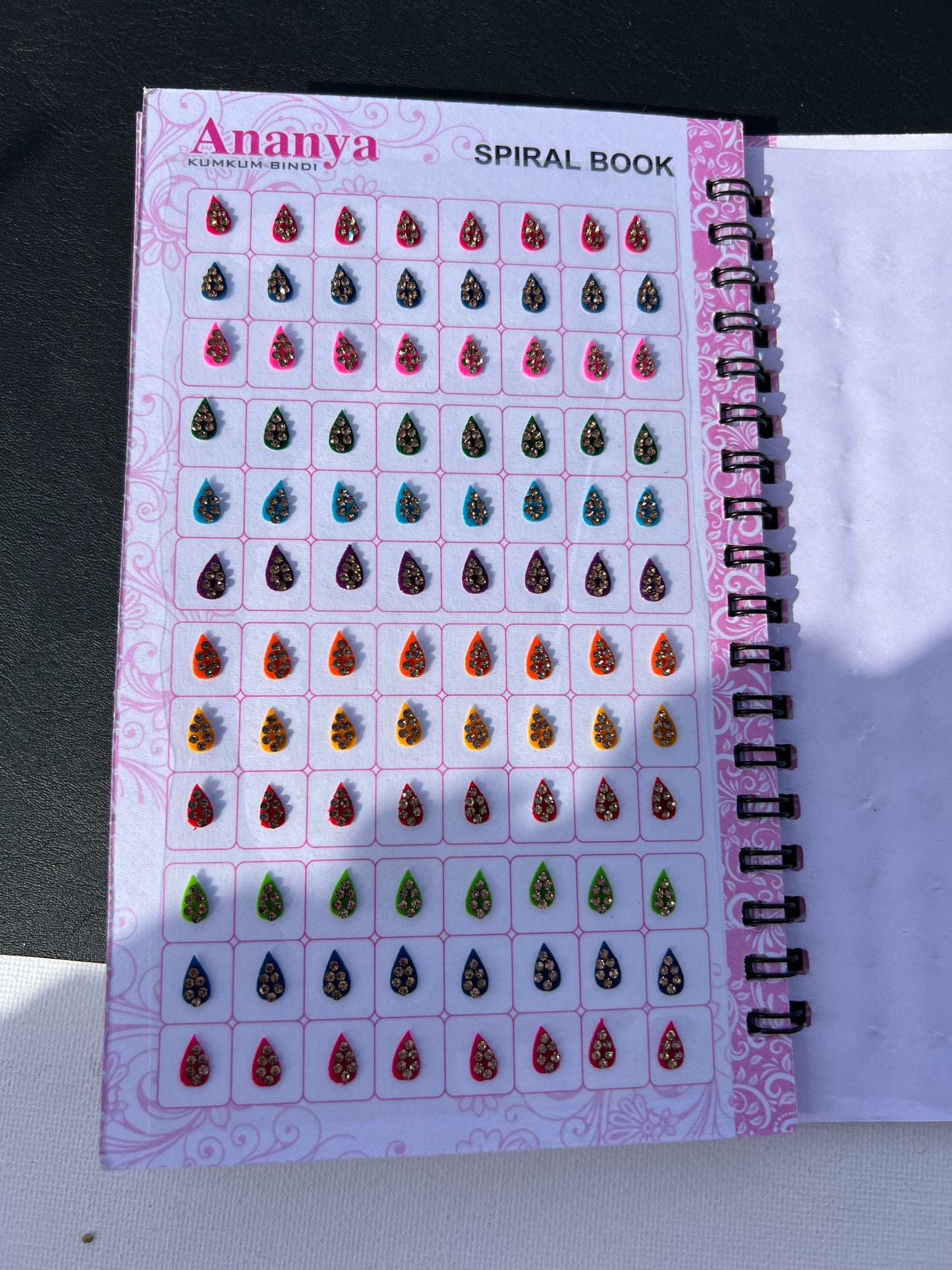 Multi Color Bindi Book with Stone Border Style(960 bindi)