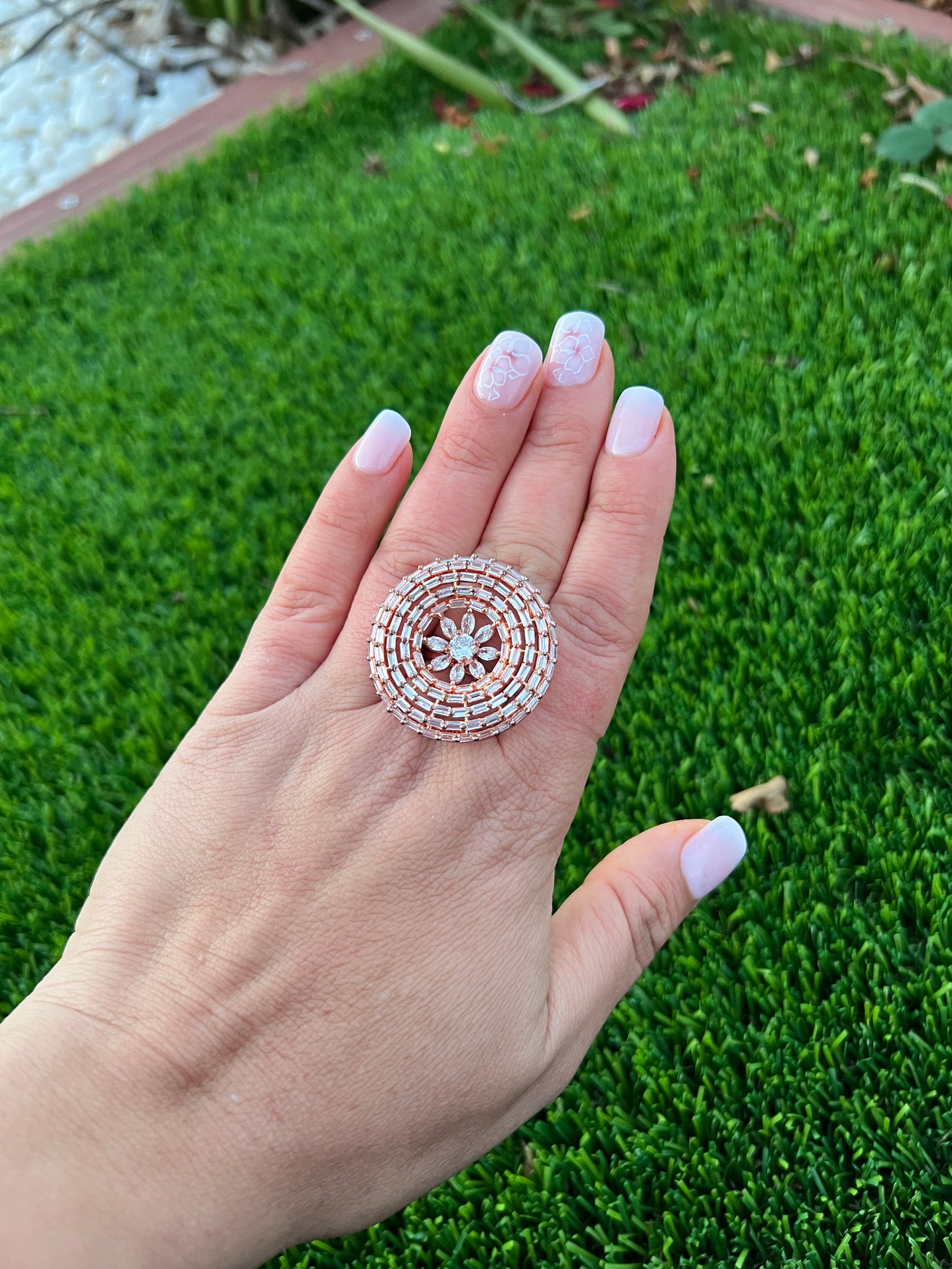 Rose gold ad ring