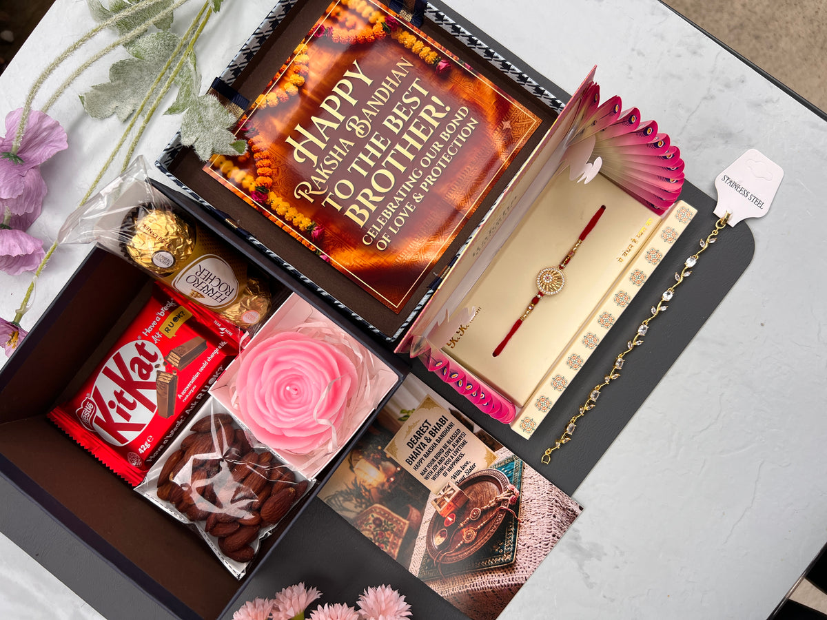 Premium brother & bhabhi Rakhi hamper with gift