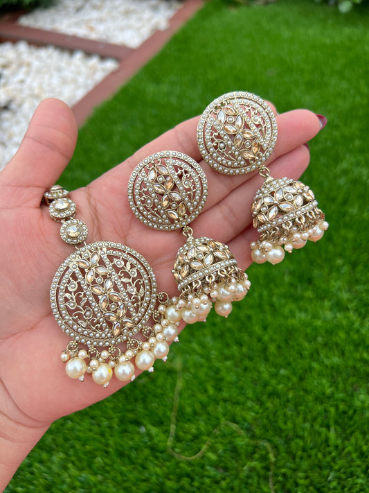 Molisha jhumki & tikka set