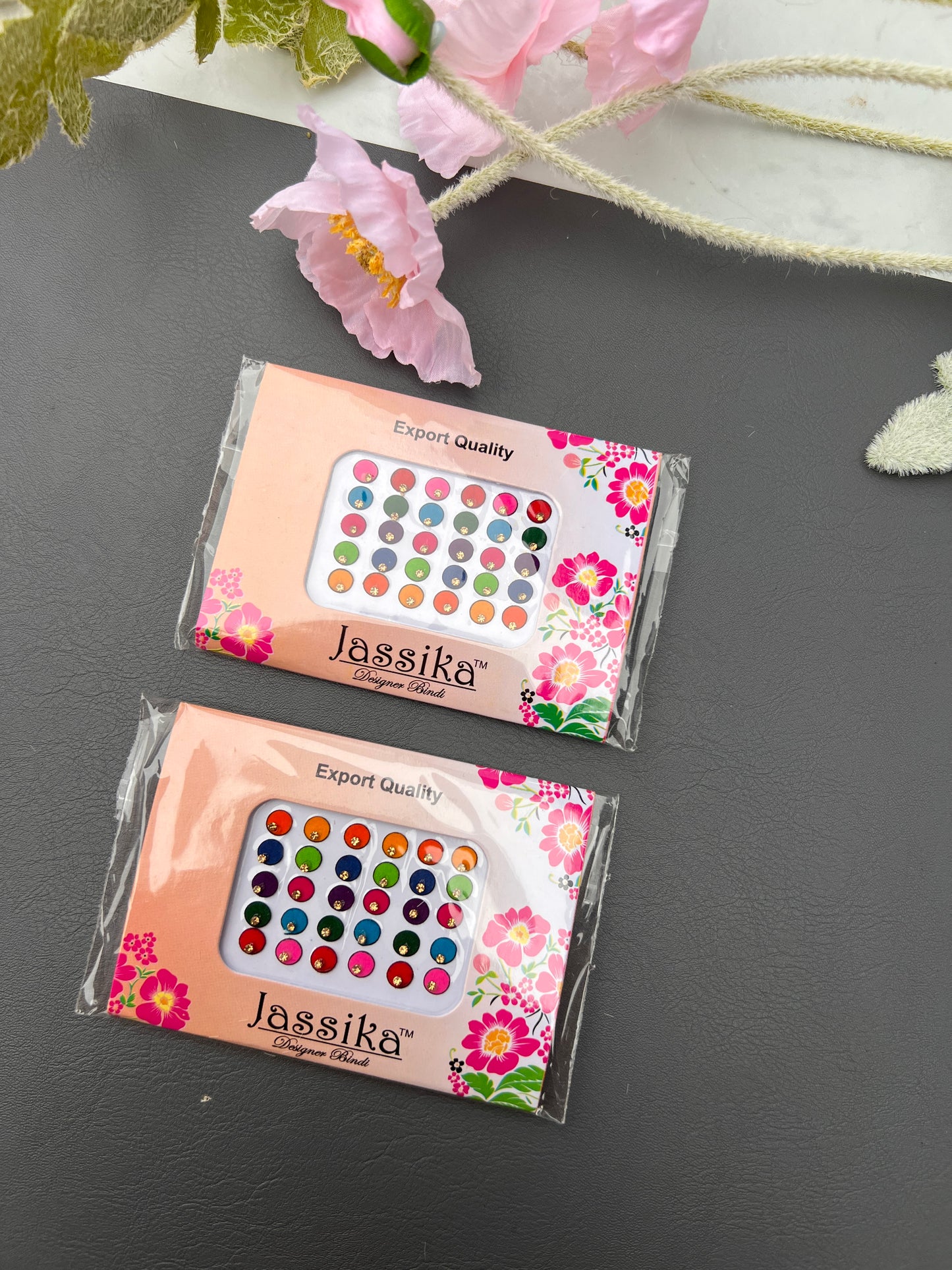 Jassika Premium Multi-Color Single Stone Bindi Cards – 30 Pack