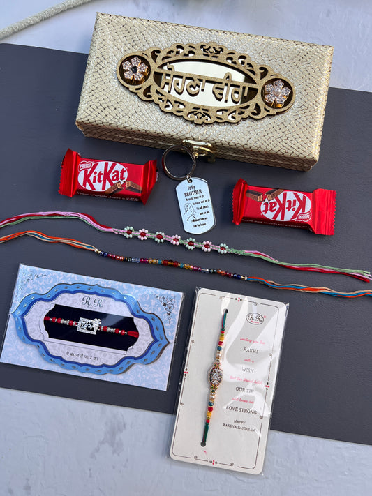 Rakhi / Rakhdi Gift Hamper Box with Gifts