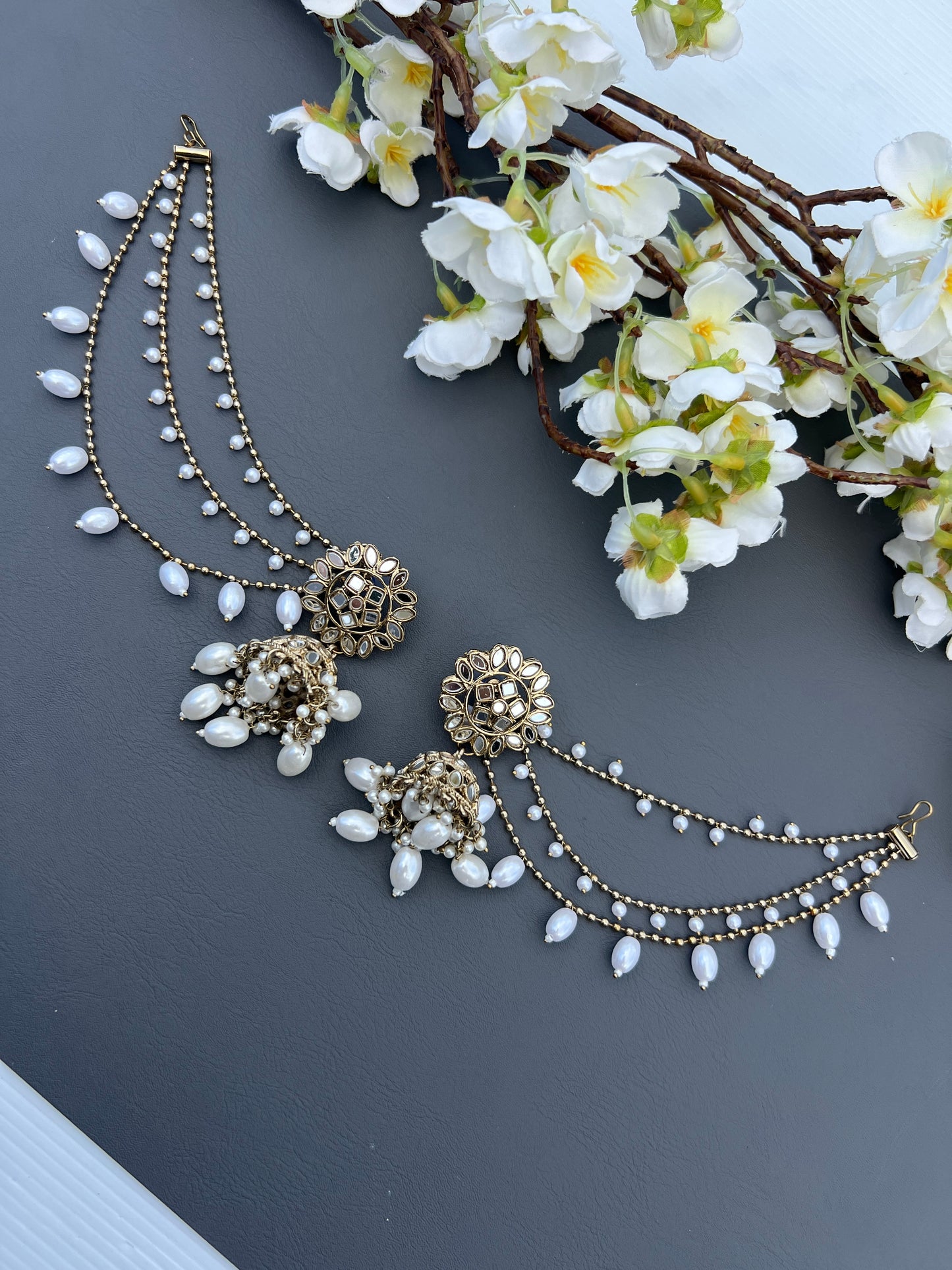 Himani jhumka earring with ear chains