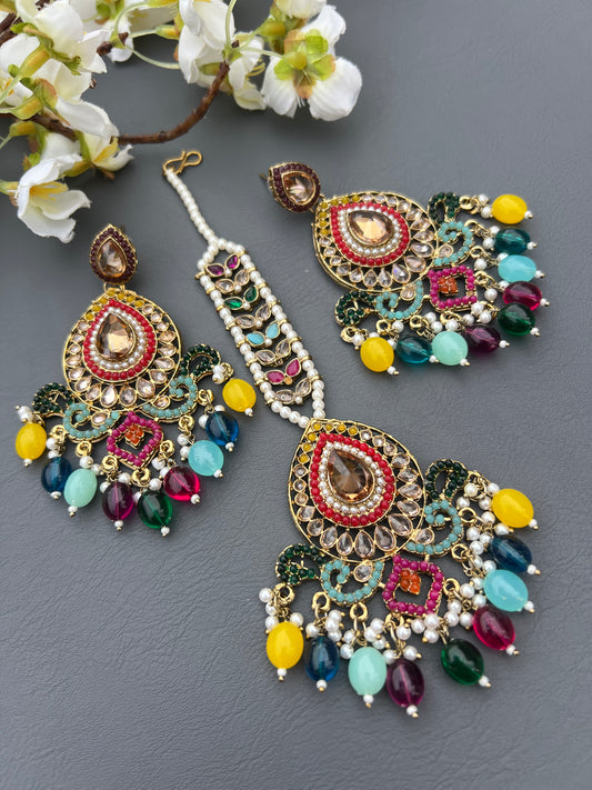 Navisha earrings & tikka set