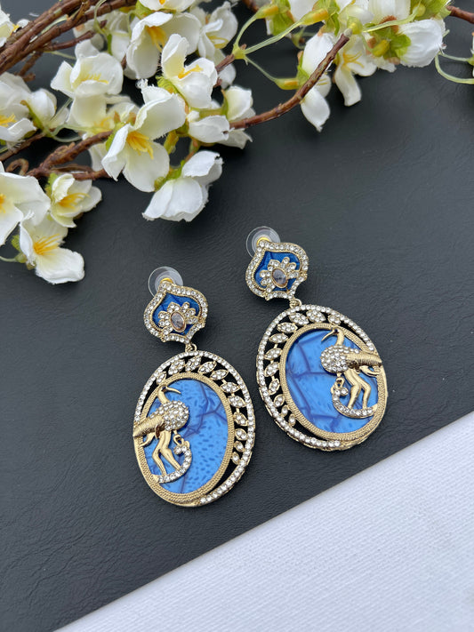 Blue zercon earrings